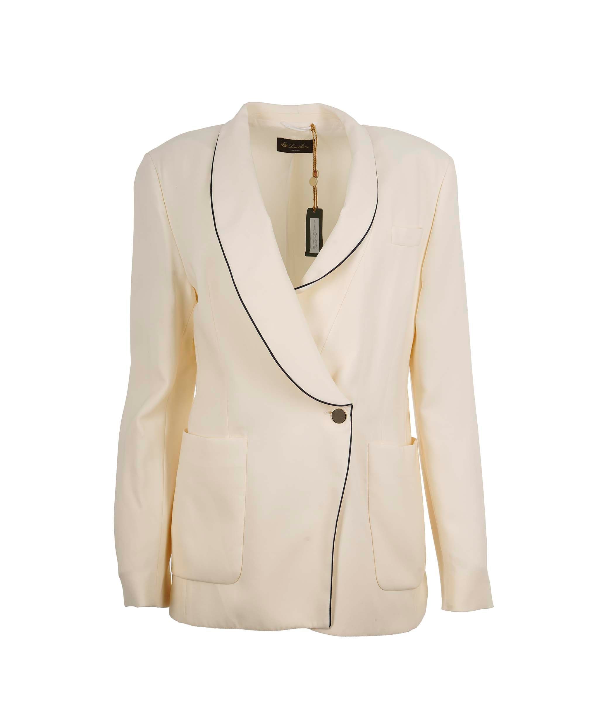 Loro Piana Loro Piana Cream Briana Flowing Silk Blazer Size 46 AGC2169
