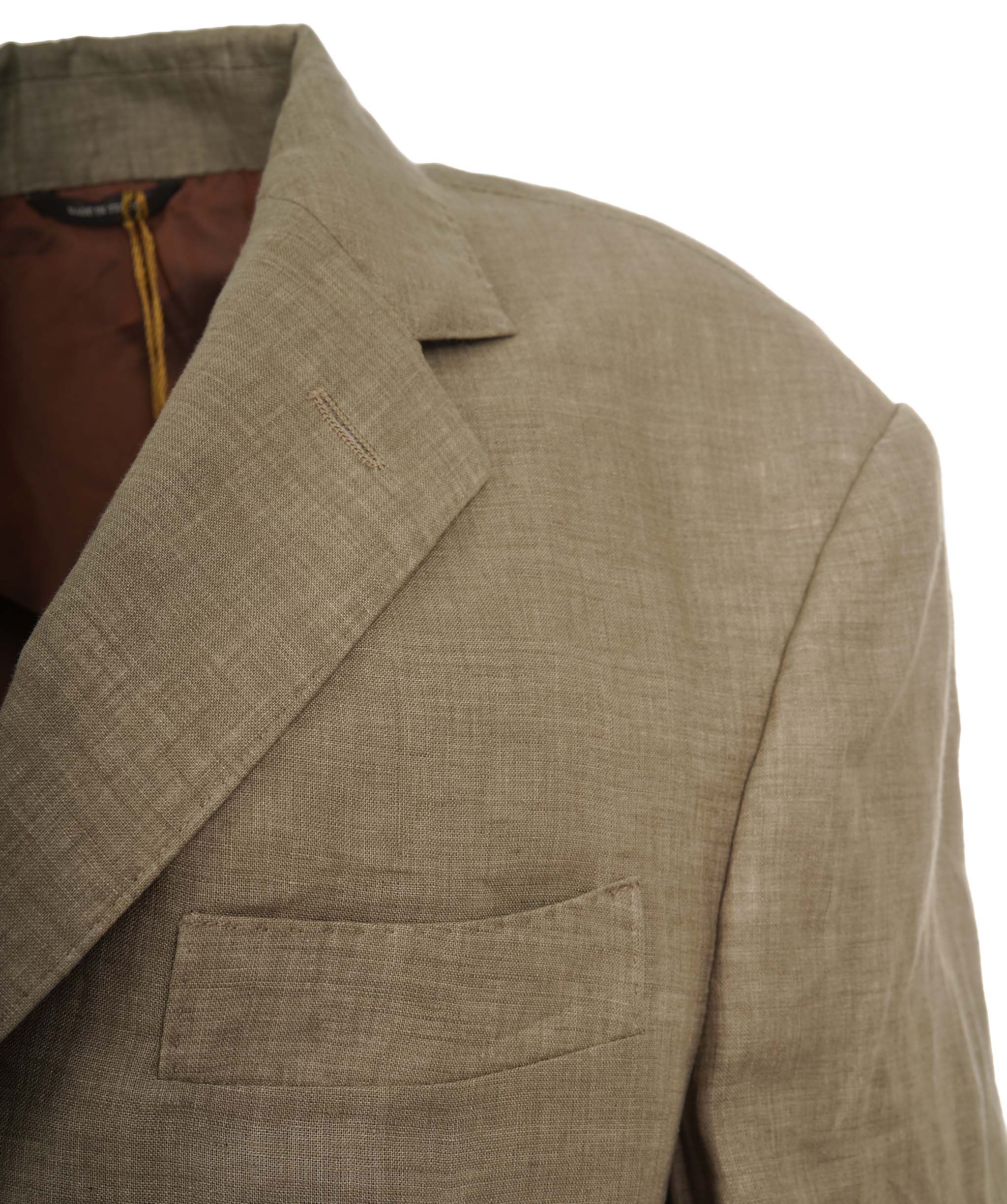 Loro Piana Loro Piana Khaki Green Linen Blazer Size 50 AGC2168