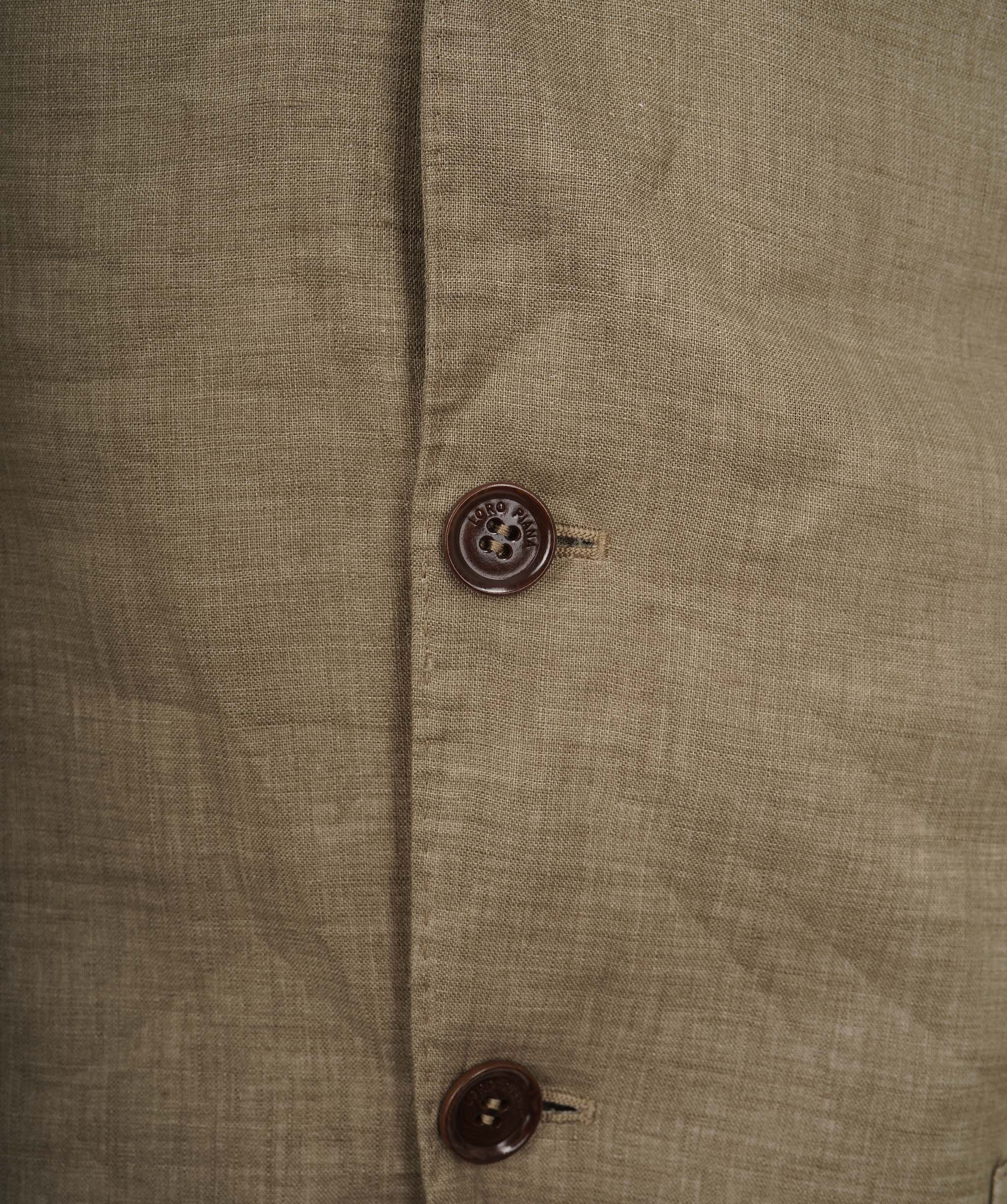 Loro Piana Loro Piana Khaki Green Linen Blazer Size 50 AGC2168