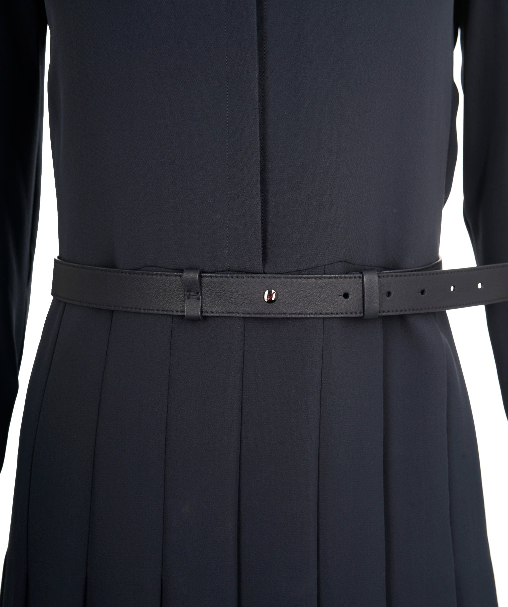 Loro Piana Loro Piana Navy Blue Matte Silk Dress Size 8 AGC2181