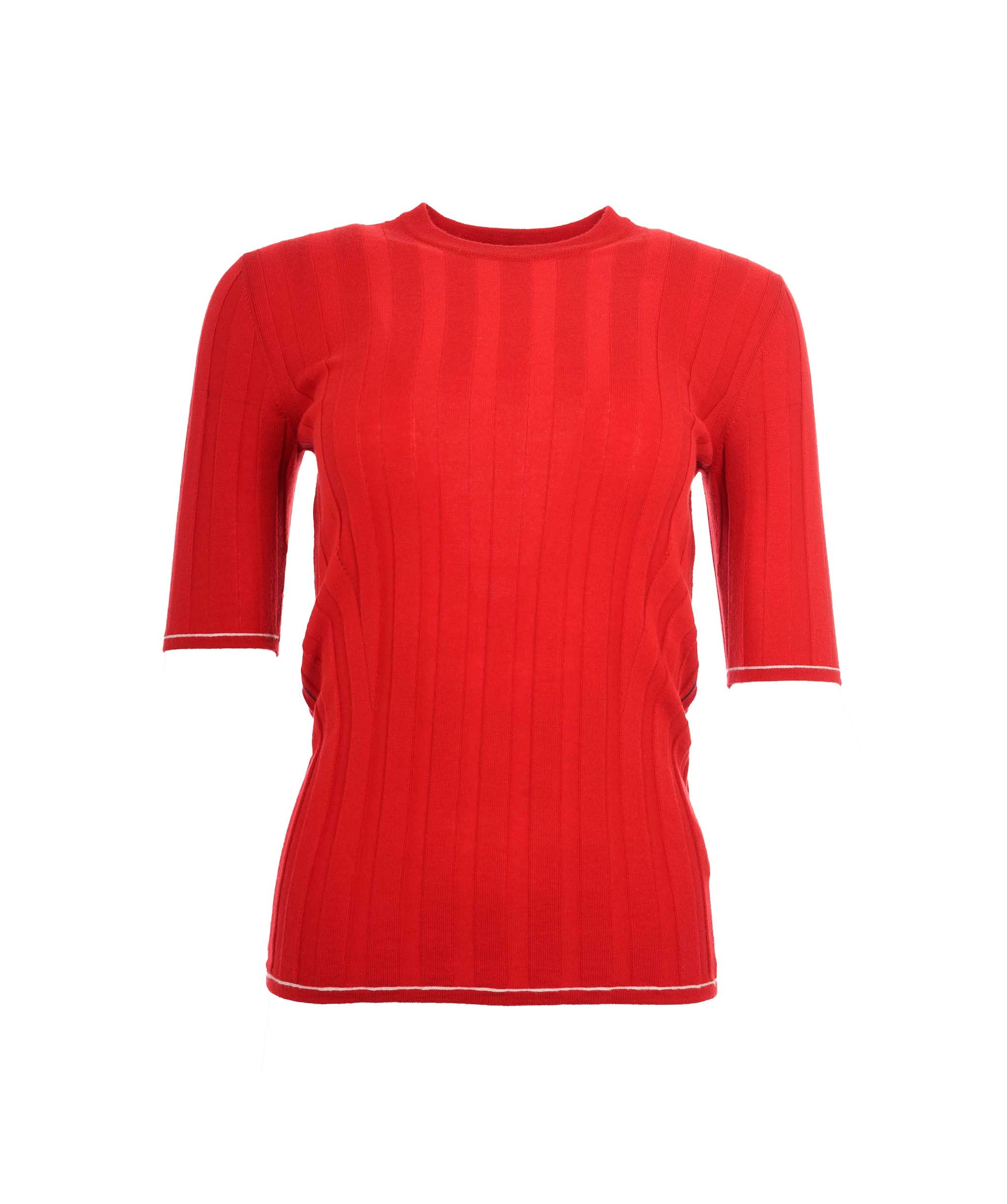 Loro Piana Loro Piana Red Ribbed Knit Jumper Size 40 AGC2183