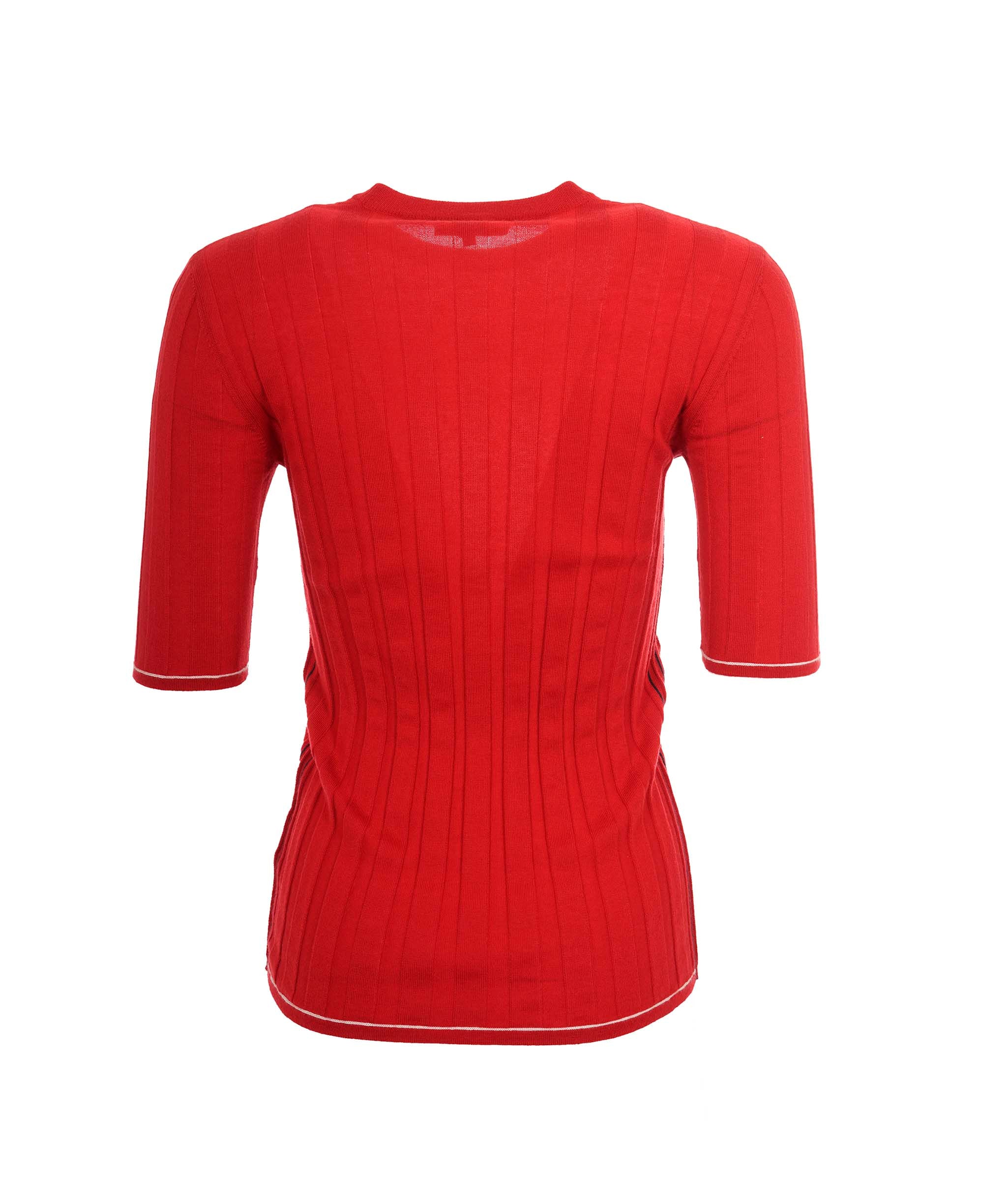 Loro Piana Loro Piana Red Ribbed Knit Jumper Size 40 AGC2183
