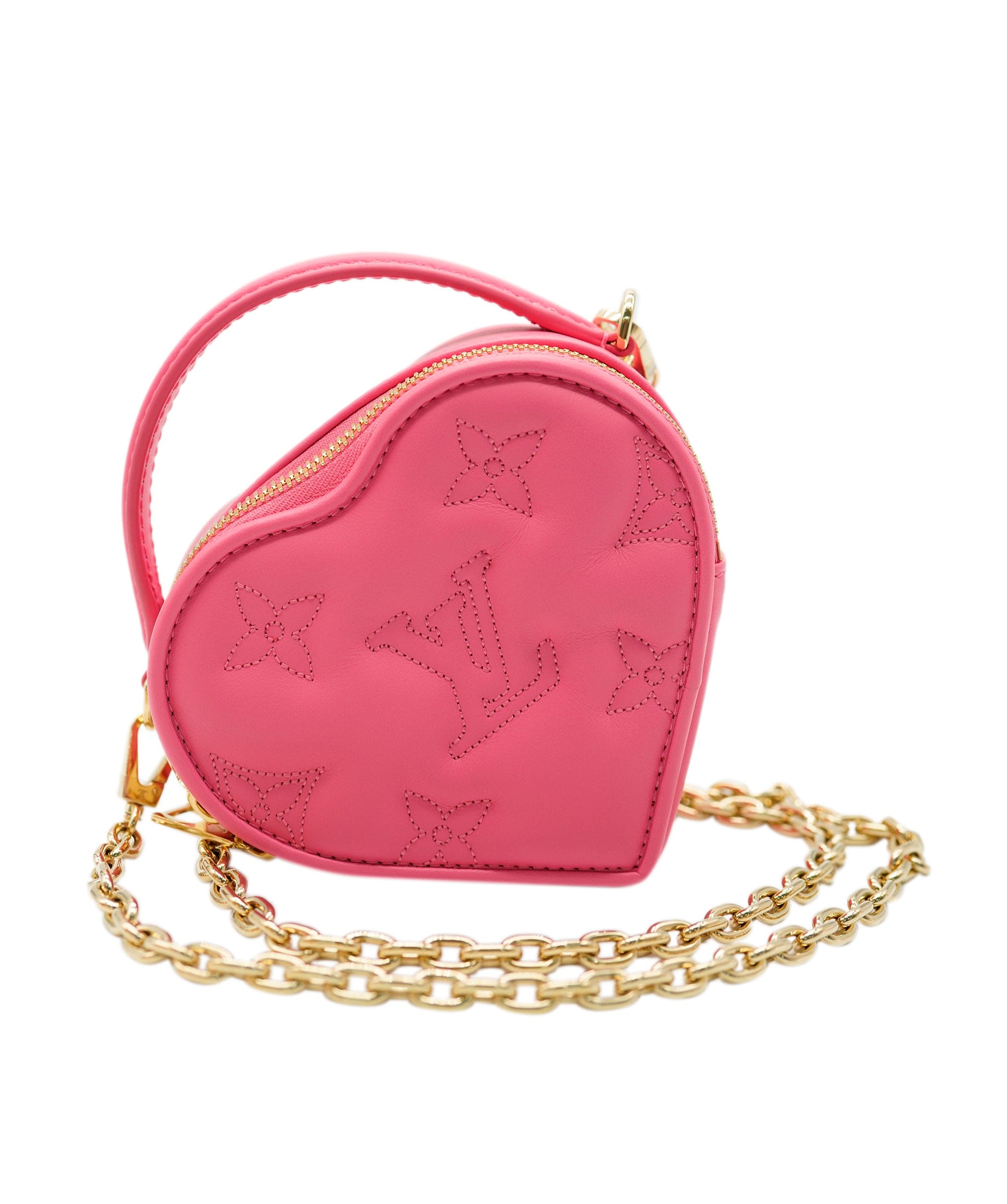 Louis Vuitton Dragonfruit Monogram Leather Pop My Heart Chain Bag 2lk0407
