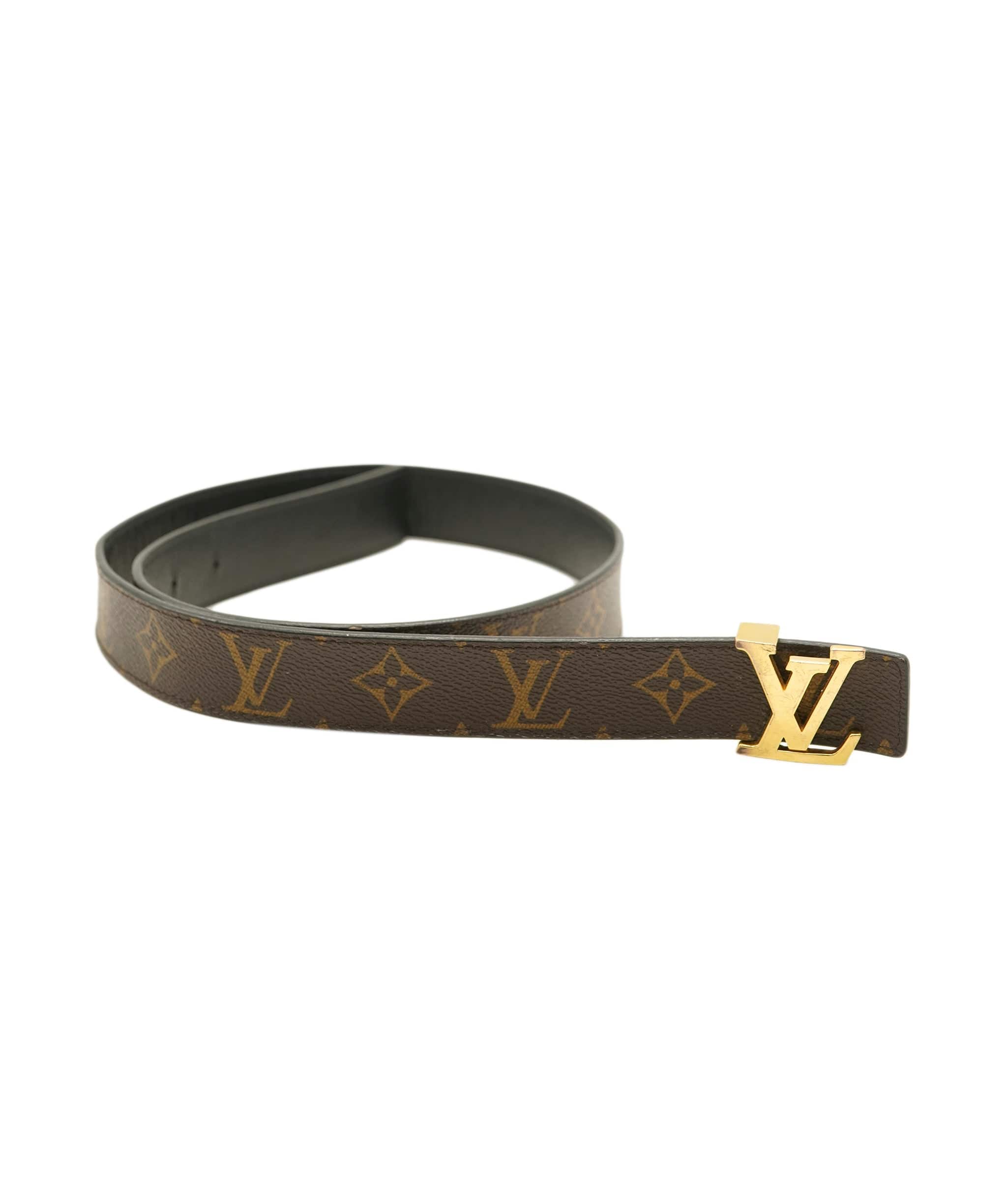 Louis Vuitton Louis Vuitton Brown Monogram Canvas & Leather LV Pyramide Belt ALC2310