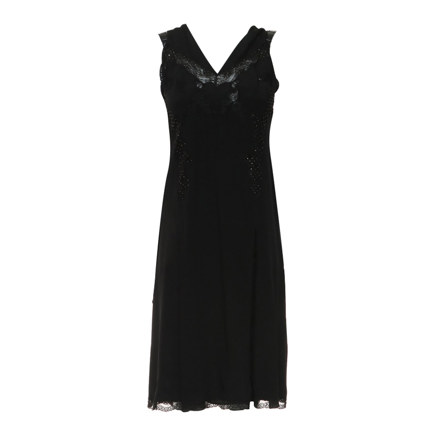 Louis Vuitton Louis Vuitton Embellished Ruffle Dress with Leather Strap