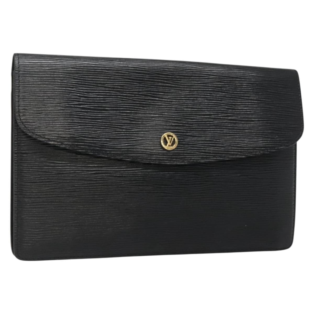 LOUIS VUITTON LOUIS VUITTON Epi Montaigne 27 Clutch Bag Black M52652 LV Auth 136418
