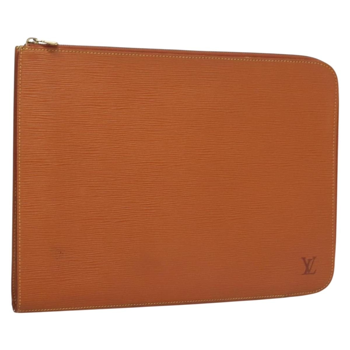 LOUIS VUITTON LOUIS VUITTON Epi Poche Document Briefcase Zipangu Gold M54498 LV Auth ep9705