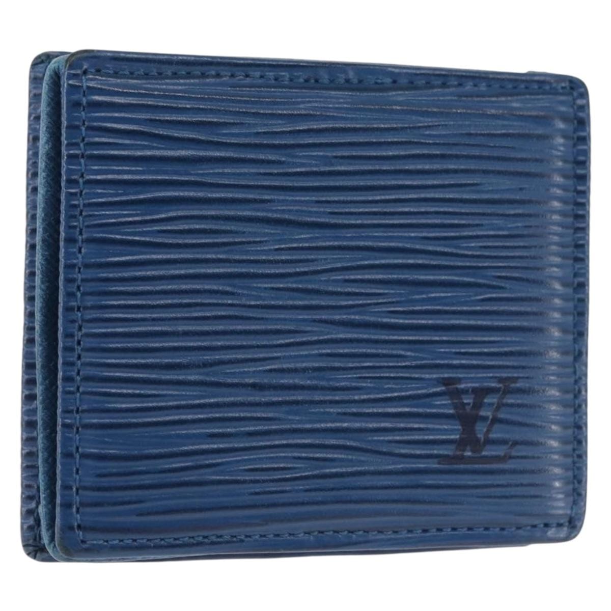 LOUIS VUITTON LOUIS VUITTON Epi Porte Monnaie Boite Coin Purse Blue M63695 LV Auth 145568