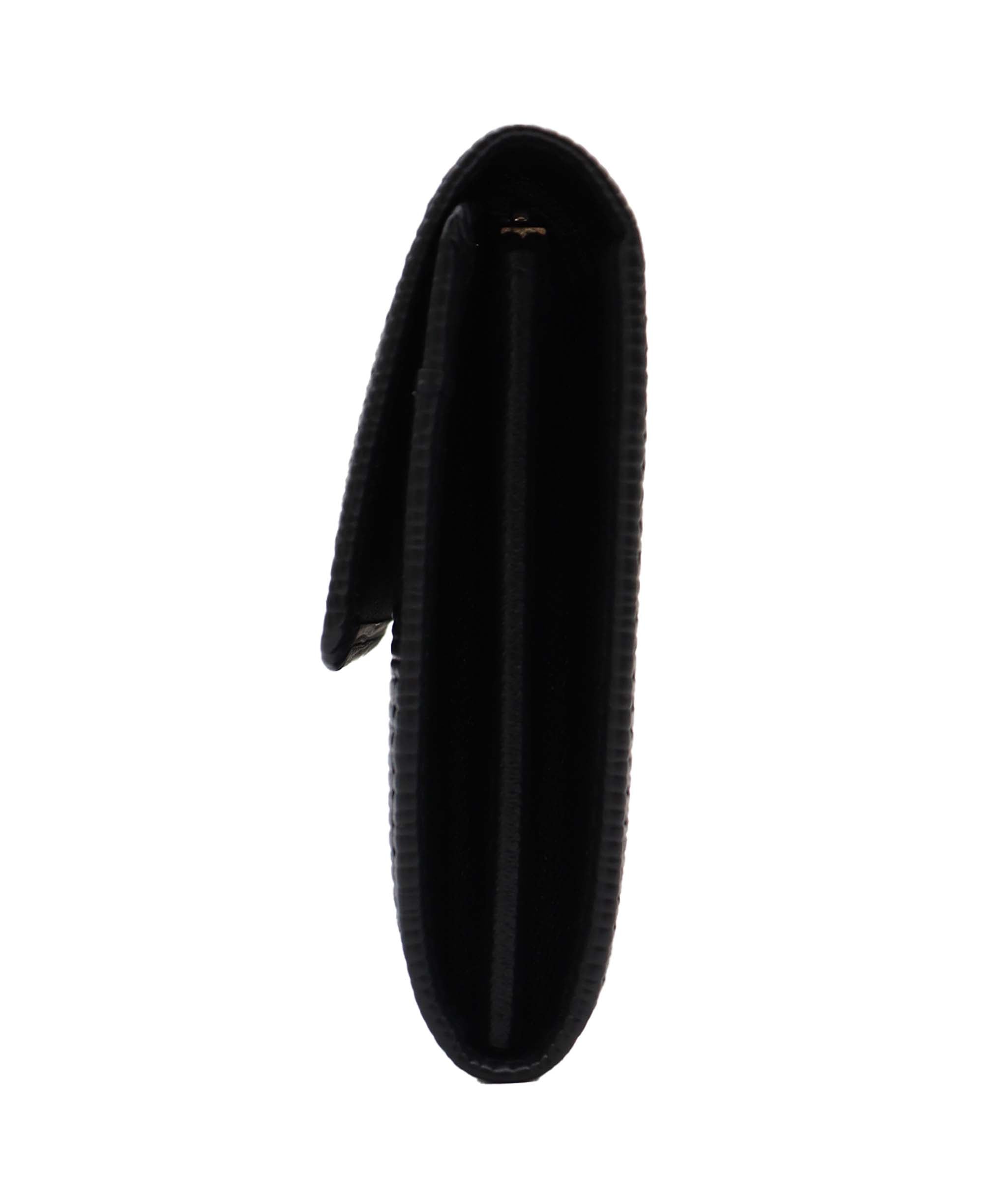 LOUIS VUITTON LOUIS VUITTON Epi Portefeuille Sarah Long Wallet Black M63742 LV Auth 45082