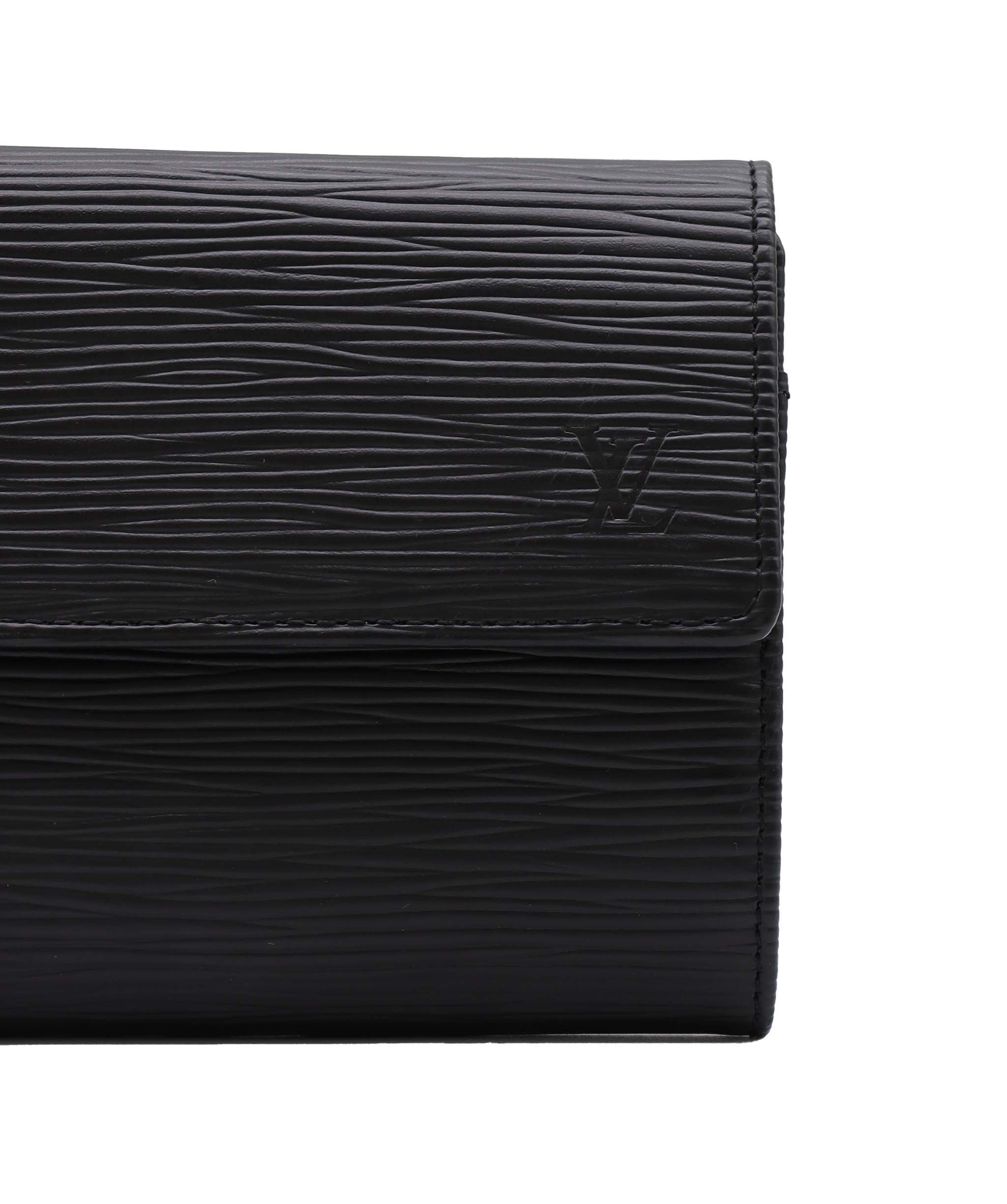 LOUIS VUITTON LOUIS VUITTON Epi Portefeuille Sarah Long Wallet Black M63742 LV Auth 45082