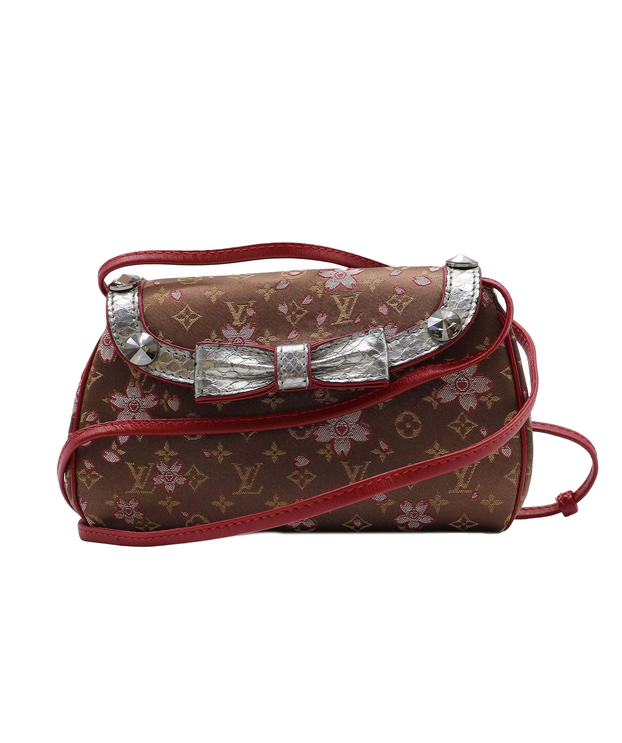 Louis Vuitton Louis Vuitton Monogram Cherry Blossom Satin Brown Griotte DXBS3700