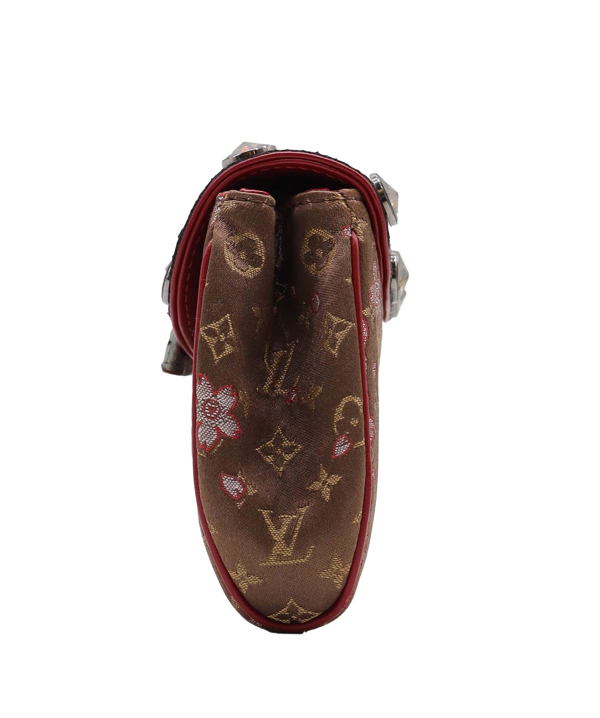 Louis Vuitton Louis Vuitton Monogram Cherry Blossom Satin Brown Griotte DXBS3700