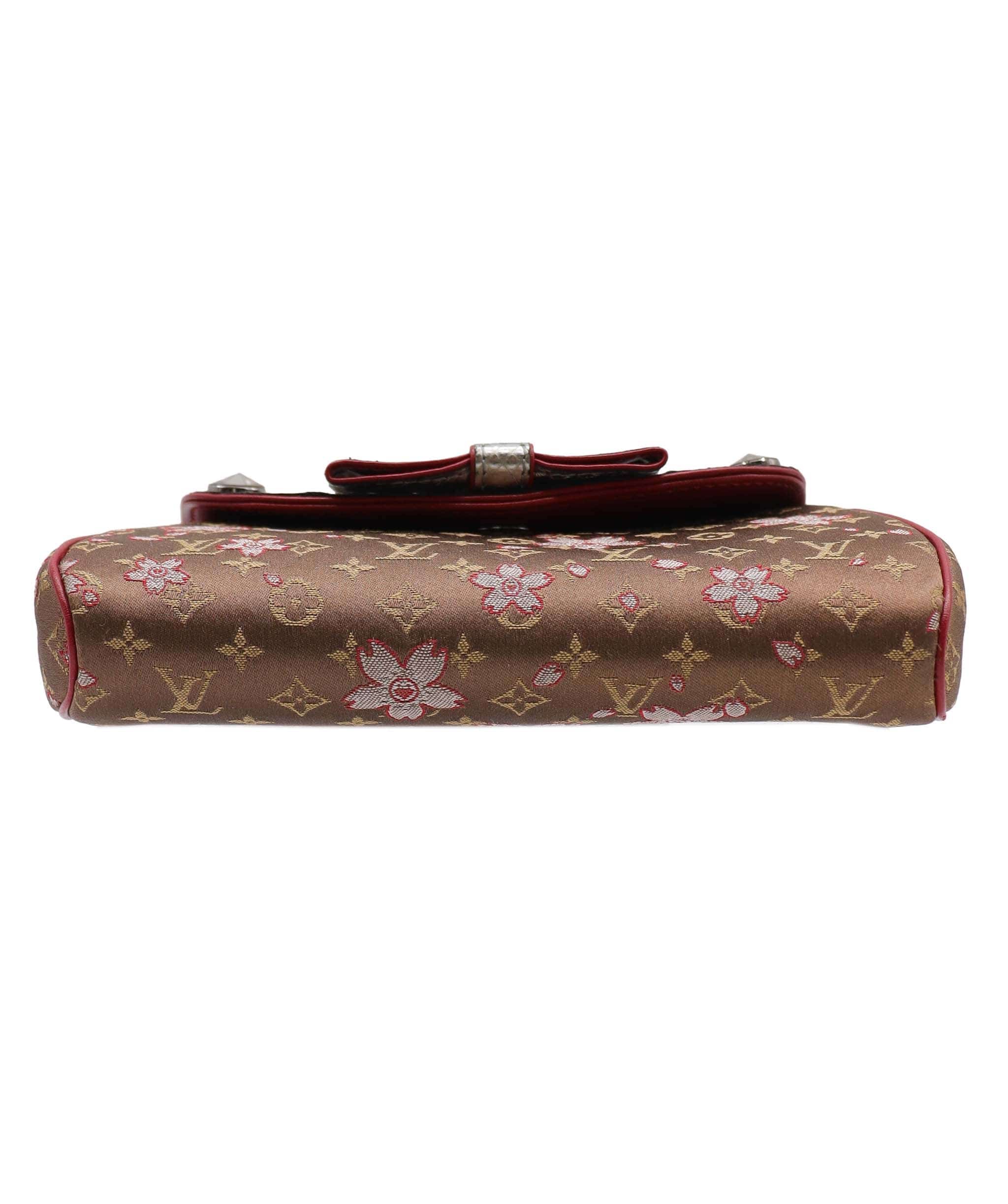 Louis Vuitton Louis Vuitton Monogram Cherry Blossom Satin Brown Griotte DXBS3700