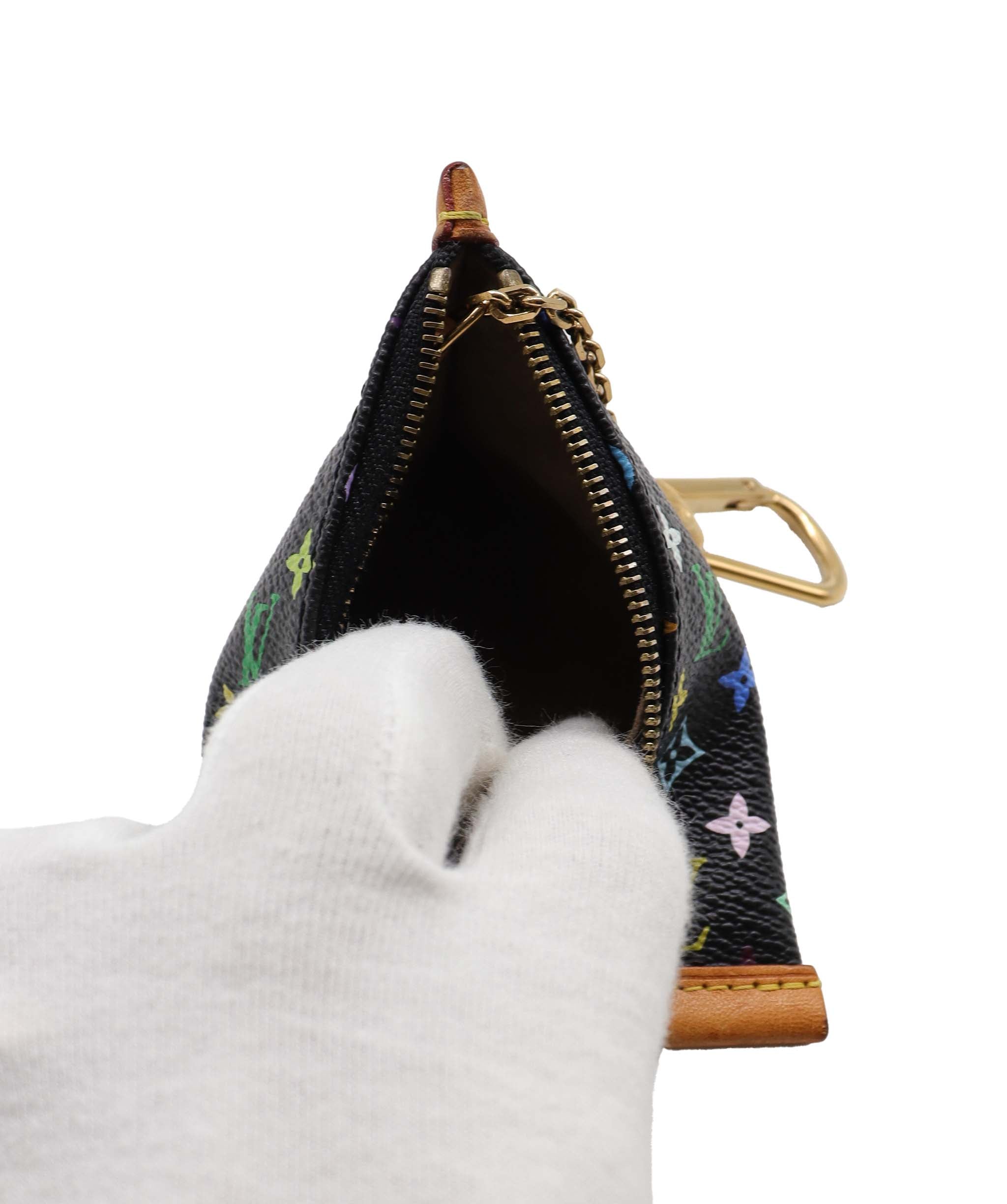 Louis Vuitton LOUIS VUITTON Monogram Multicolor Berlingo Coin Purse Black M58029 Auth 103799 DXBS3118