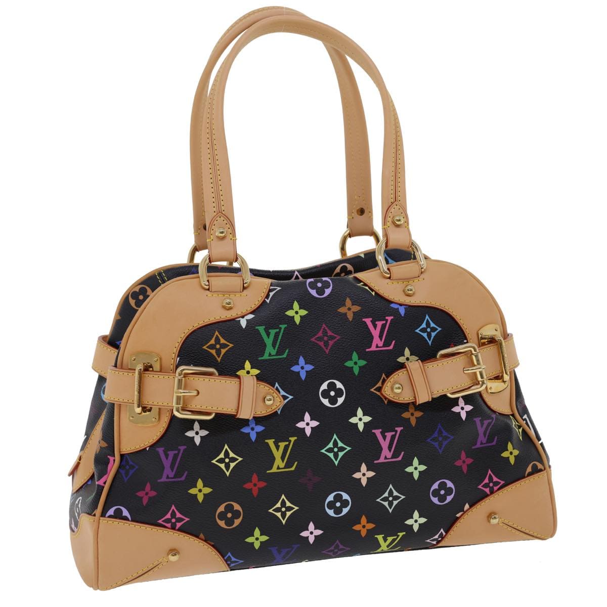 LOUIS VUITTON LOUIS VUITTON Monogram Multicolor Claudia Hand Bag Black M40194 LV Auth 28182A