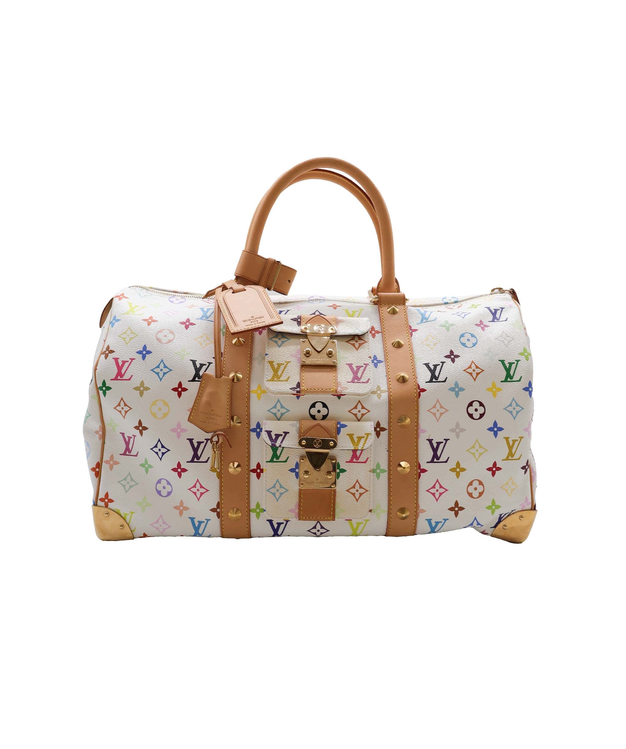 Louis Vuitton LOUIS VUITTON Monogram Multicolor Keepall
45 Boston Bag White M92641 Auth 79258A DXBS2490