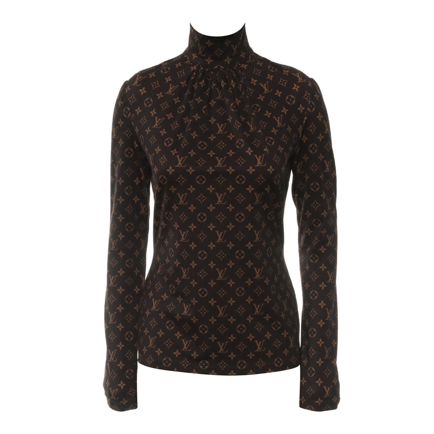 Louis Vuitton Louis Vuitton Monogram Print Long Sleeve Turtleneck Top