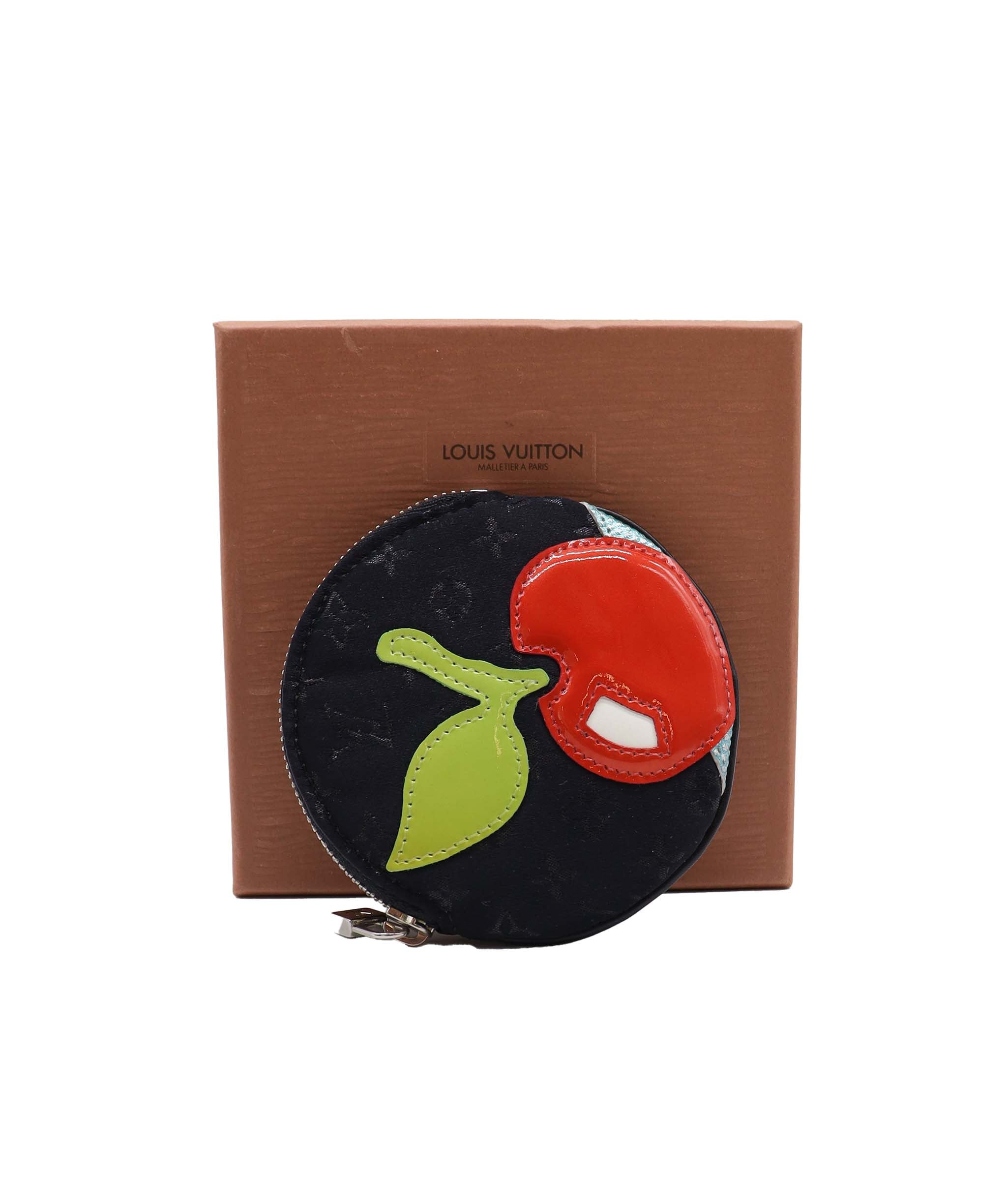 Louis Vuitton Louis Vuitton Portemonnaie Ron Monogram Satin Black Red Wallet DXBS3660