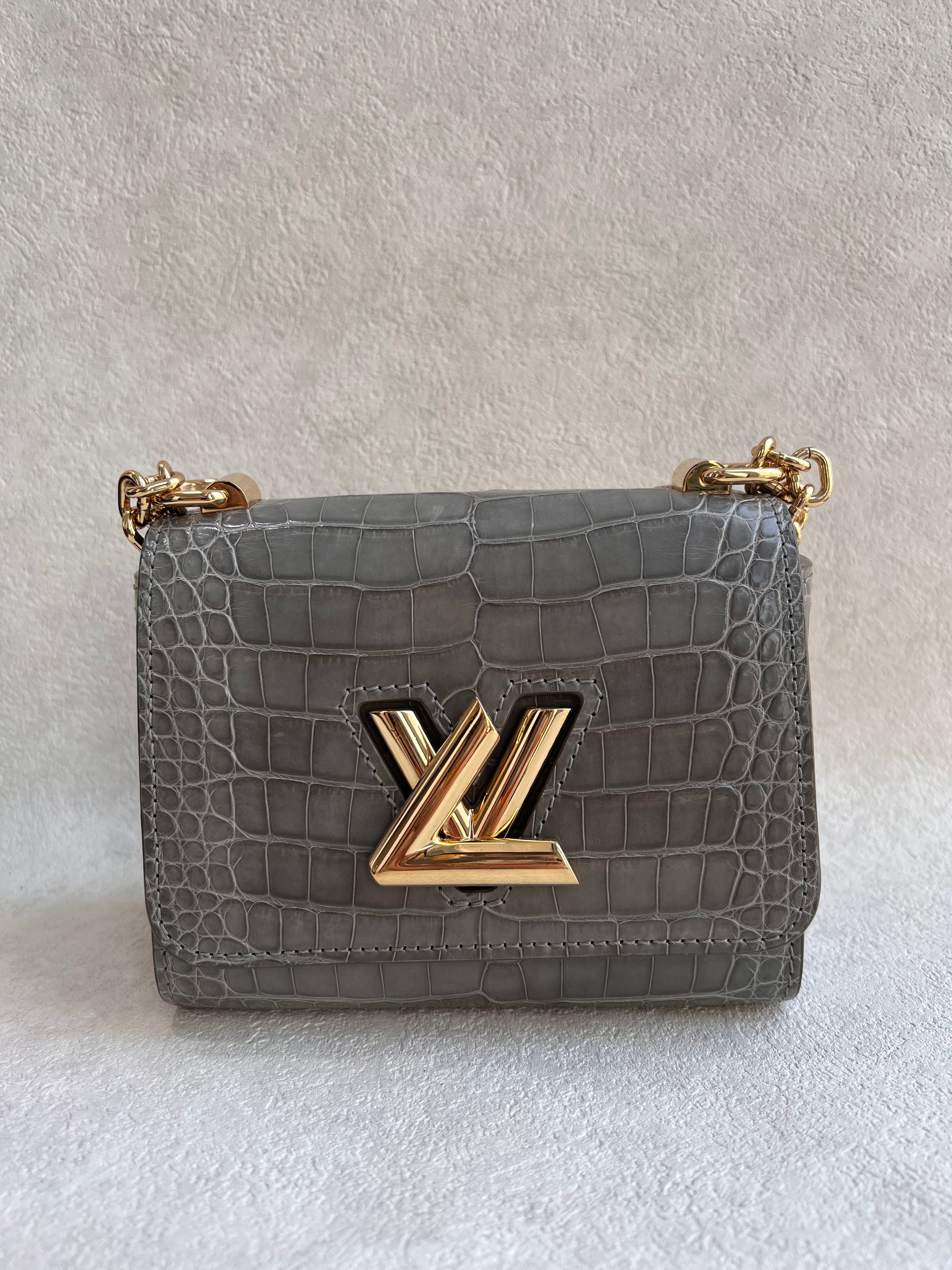 Louis Vuitton Louis Vuitton Twist Mini Grey Alligator GHW SYCYB1059