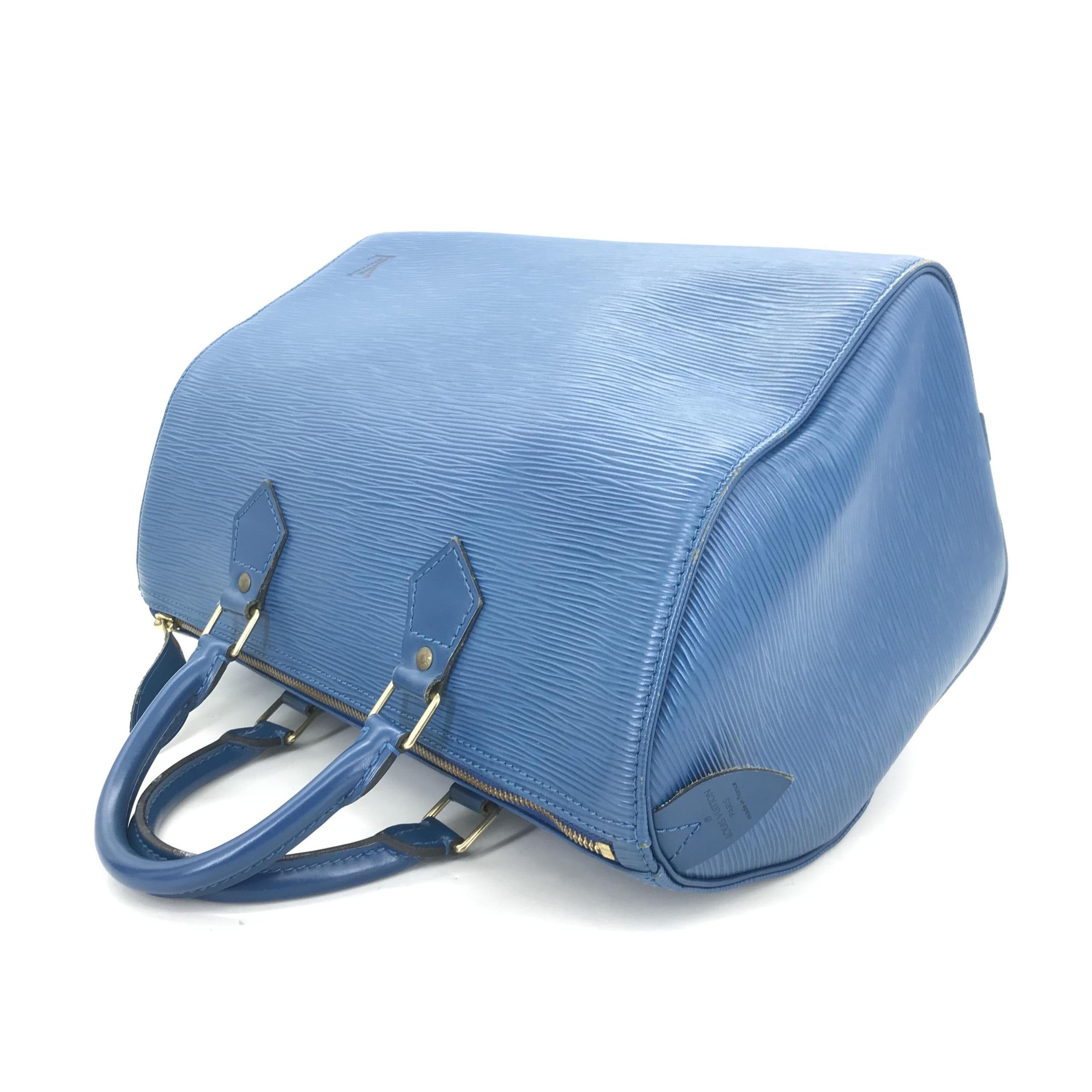 Louis Vuitton Gifted Louis Vuitton Epi Leather Speedy 30 Handbag in Blue ALC3198