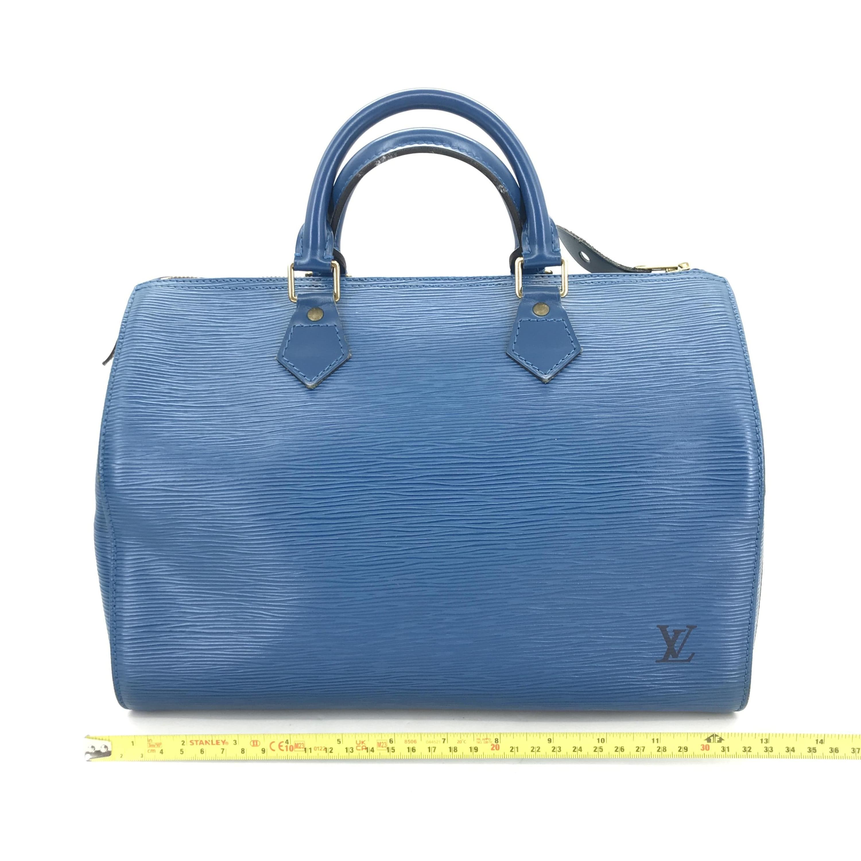 Louis Vuitton Gifted Louis Vuitton Epi Leather Speedy 30 Handbag in Blue ALC3198