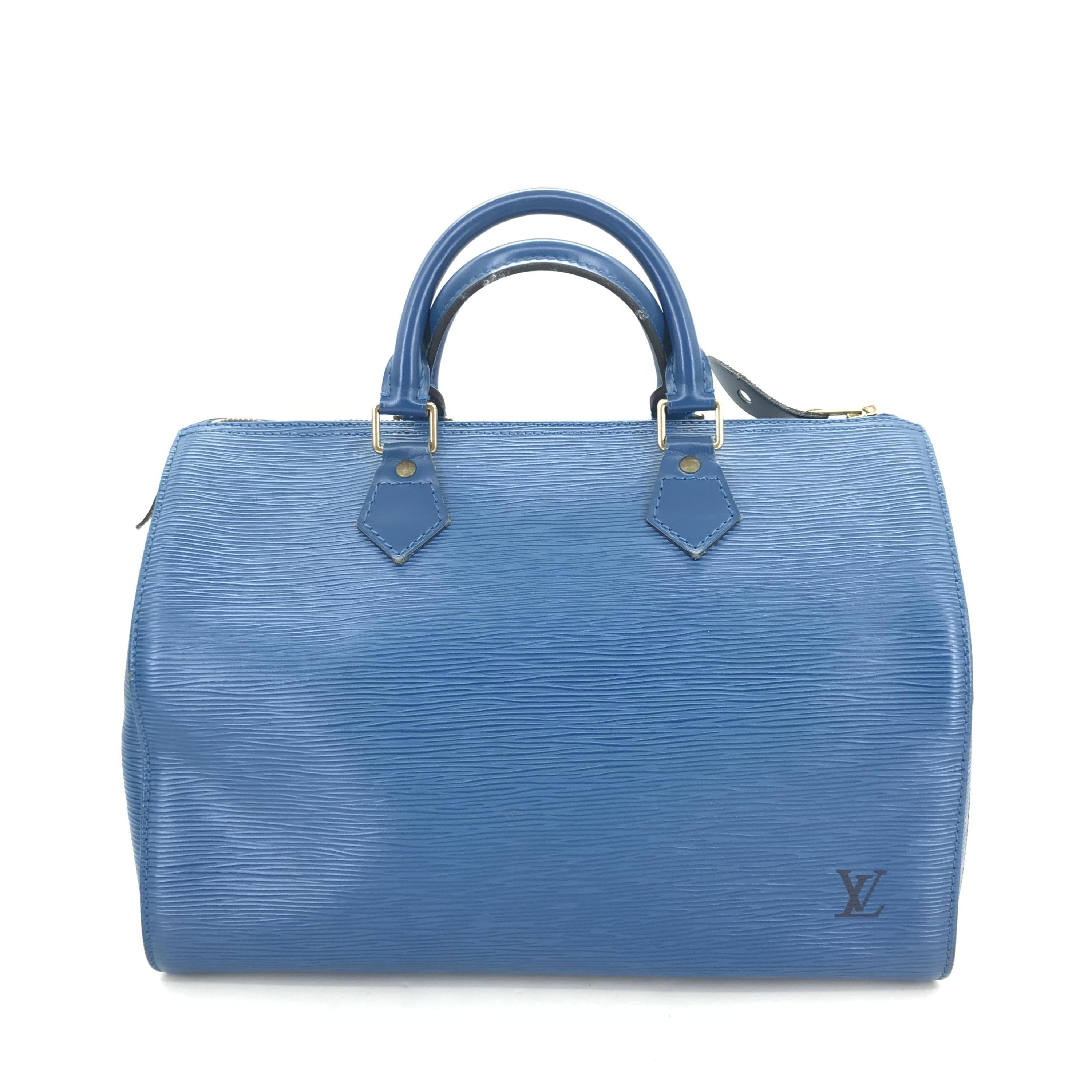 Louis Vuitton Gifted Louis Vuitton Epi Leather Speedy 30 Handbag in Blue ALC3198