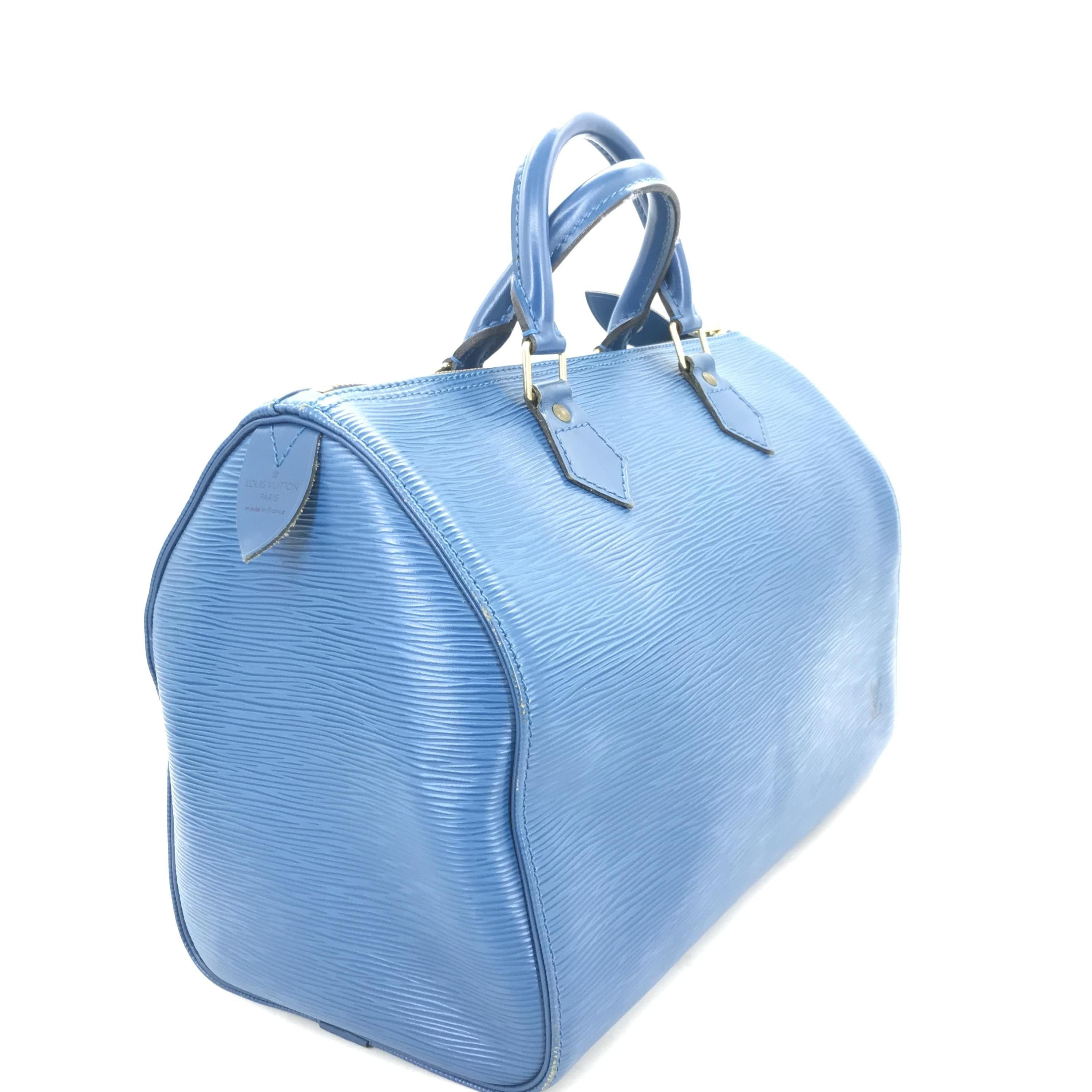 Louis Vuitton Gifted Louis Vuitton Epi Leather Speedy 30 Handbag in Blue ALC3198