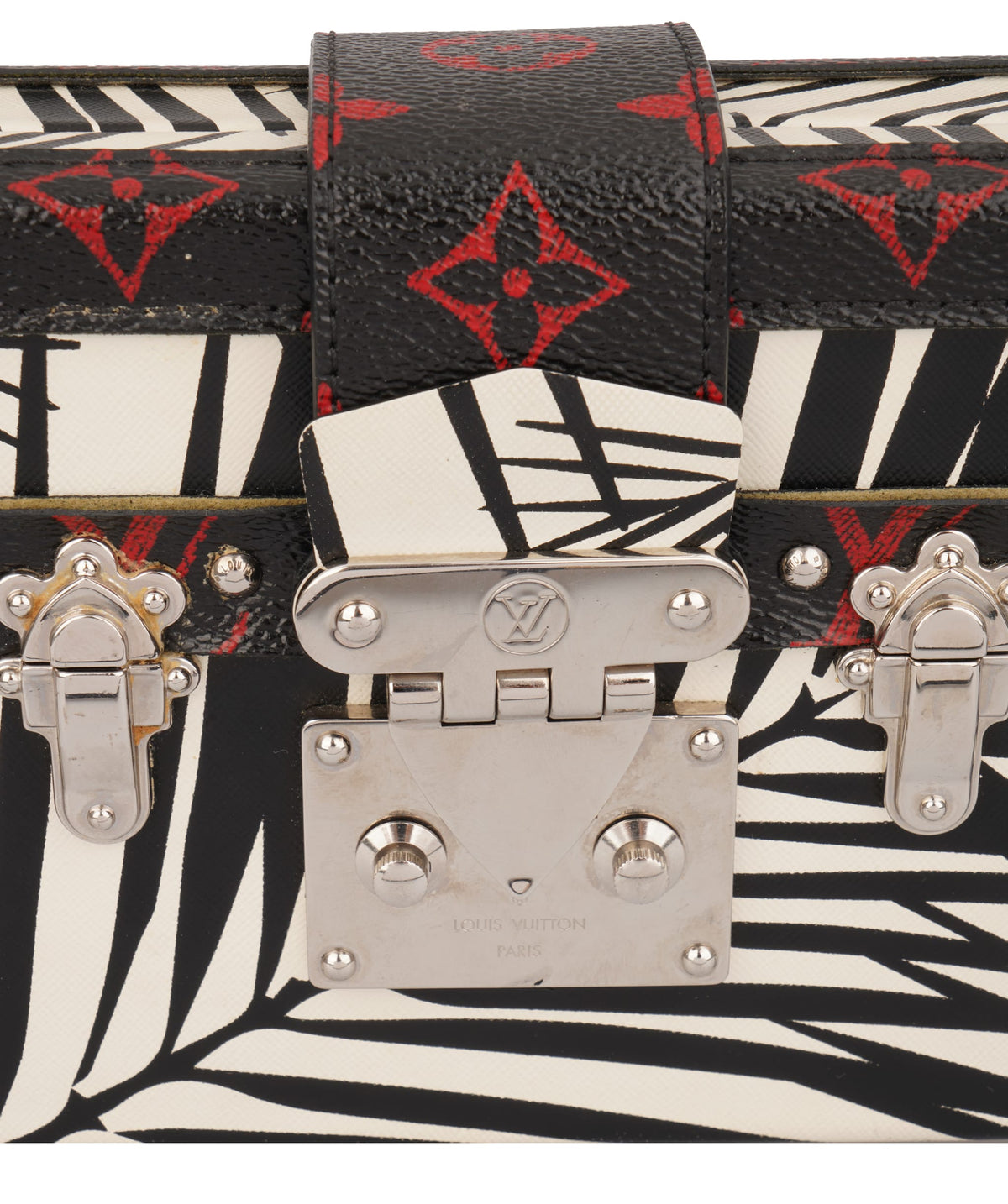 Louis Vuitton Louis Vuitton Black And White Patterned Petite Malle C344113