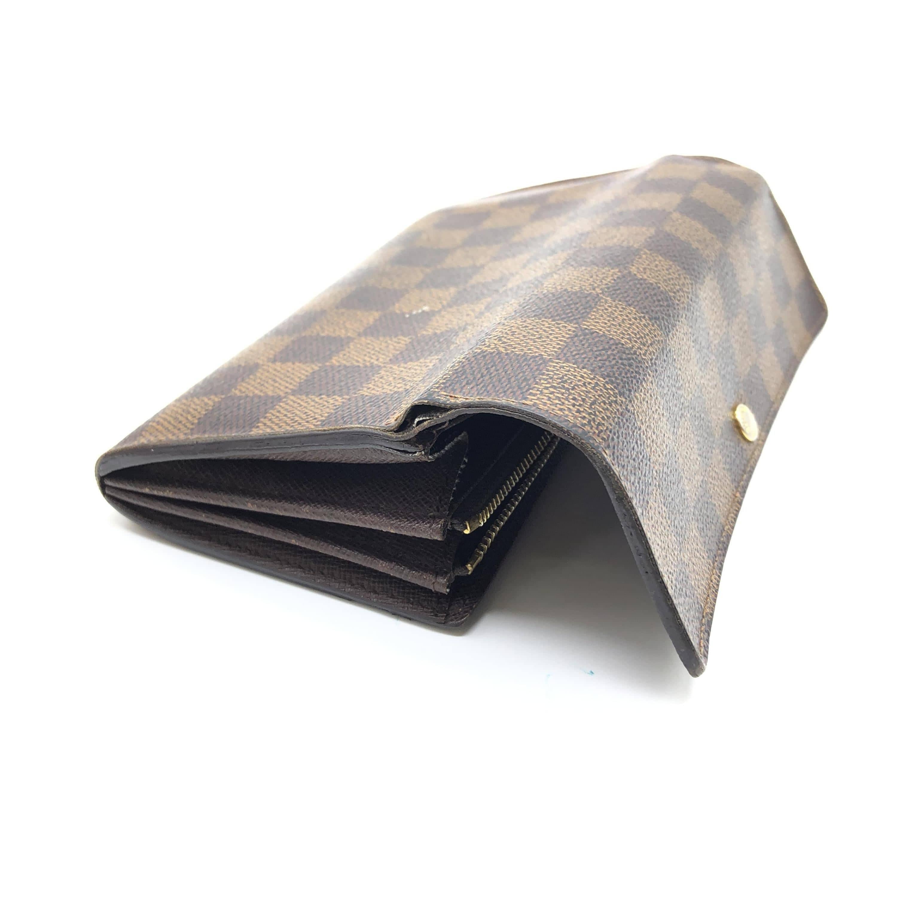 Louis Vuitton Louis Vuitton Damier Ebene Portefeuille Sara Long Wallet ALC3197