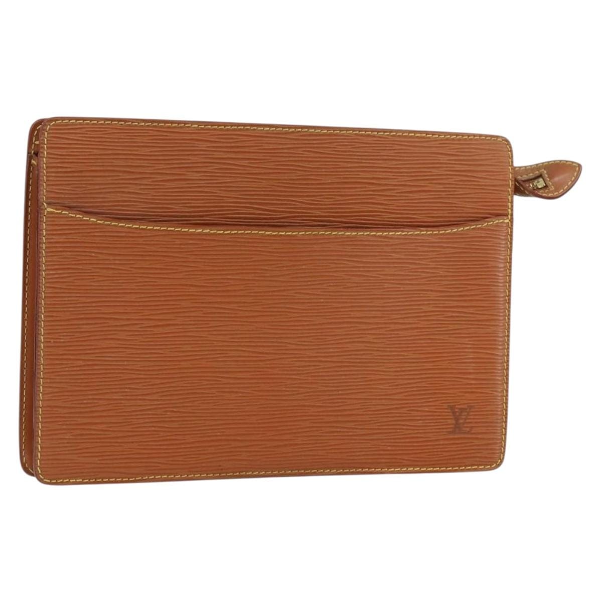 Louis Vuitton LOUIS VUITTON Epi Pochette Homme Bag Brown Zipangu Gold M52528 Auth 149676 149676