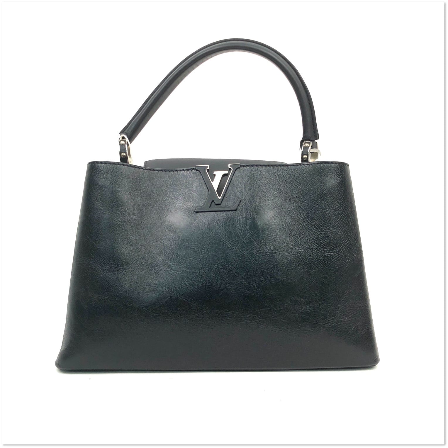 Louis Vuitton Louis Vuitton Glazed Calfskin Capucines with Silver Hardware T25181980517