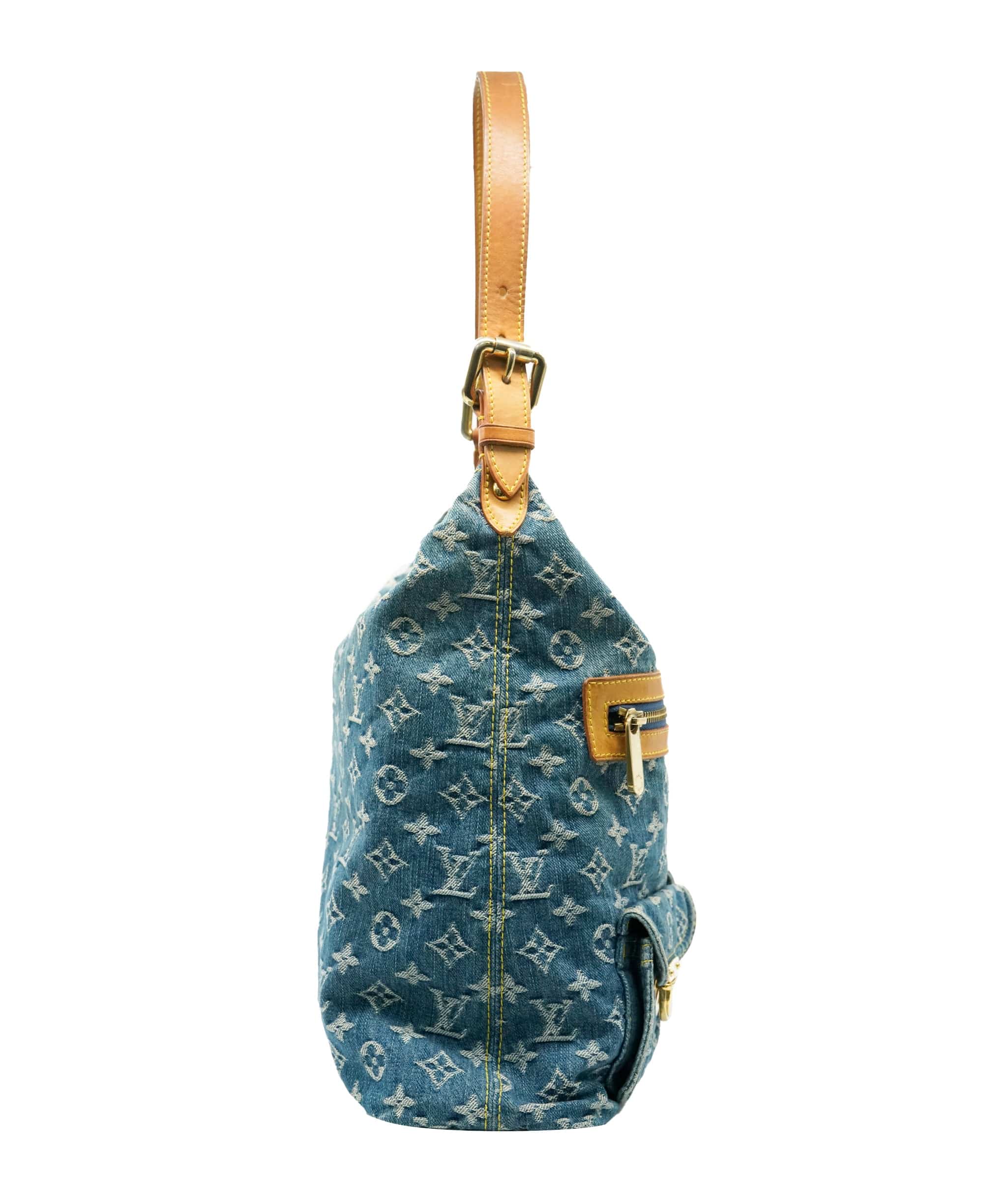 Louis Vuitton Louis Vuitton Monogram Denim Baggy GM Shoulder Bag in Blue 2005 ALL0943