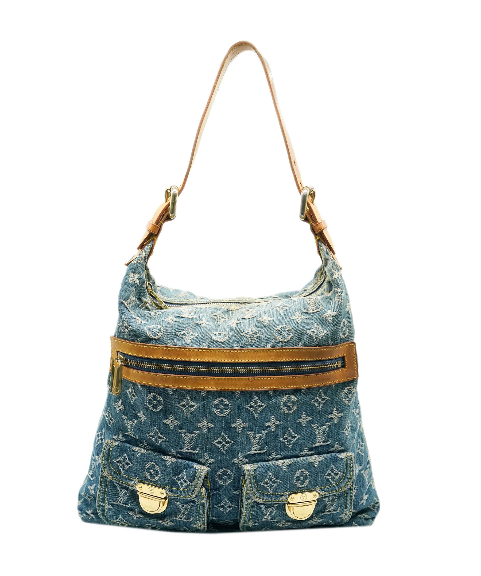 Louis Vuitton Louis Vuitton Monogram Denim Baggy GM Shoulder Bag in Blue 2005 ALL0943