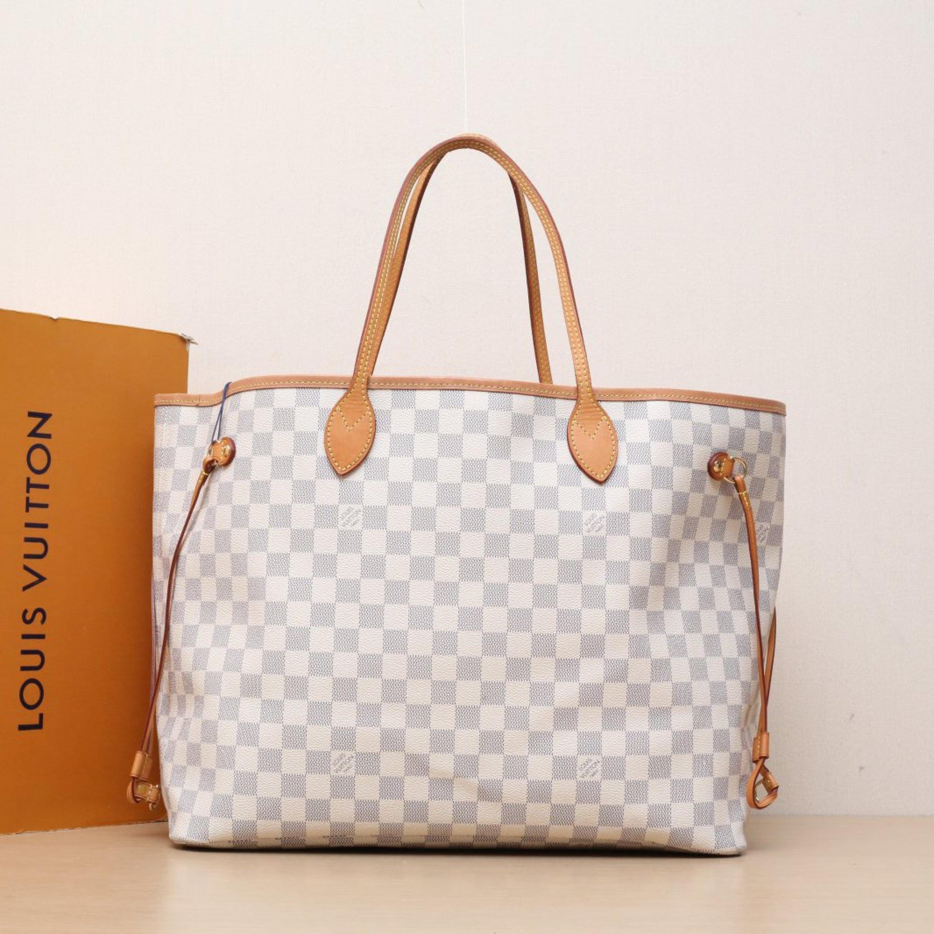 Louis Vuitton Louis Vuitton Neverfull Large 39 Gamete Bag White Checkered PVC with Gold Buckle 2019
sub-bag ALC3179