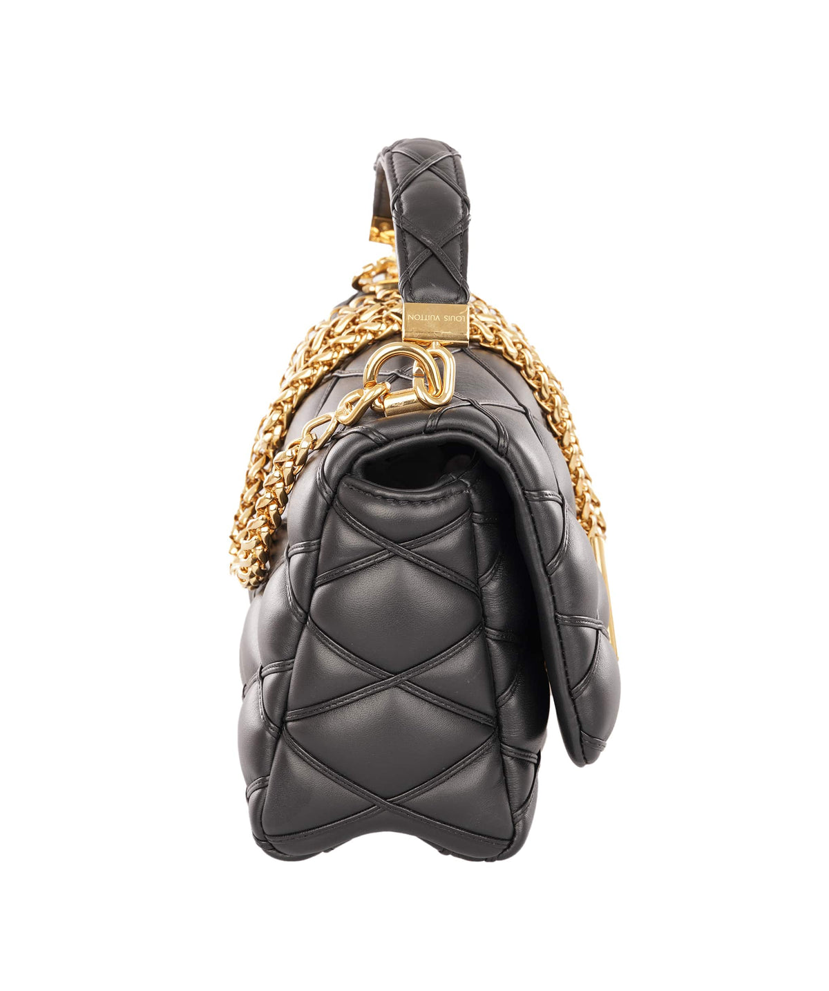 Louis Vuitton Louis Vuttion Black Paddded Lambskin Leather GO-14 MM Bag ALTC1189