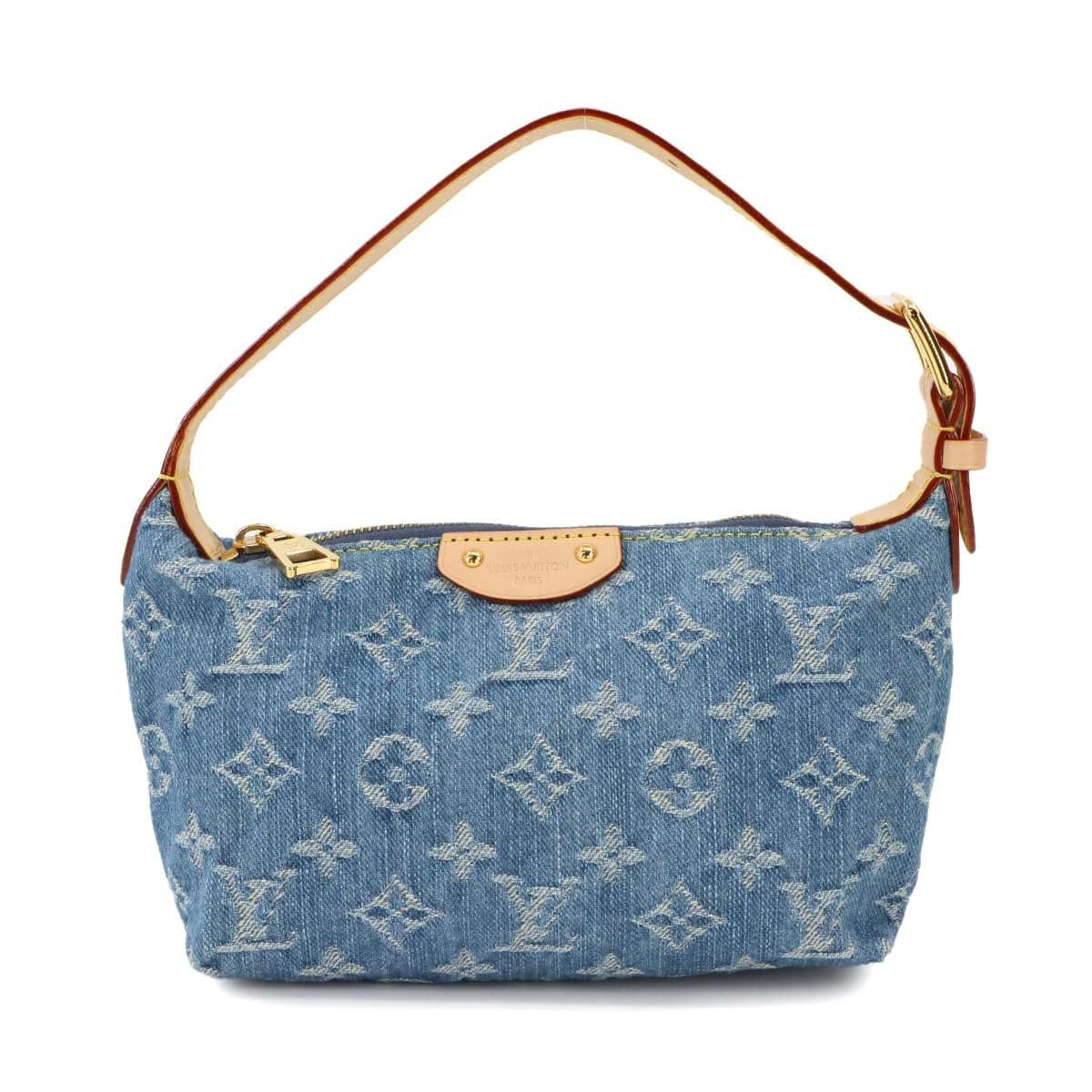 LOUIS VUITTON LOUIS VUITTON Monogram Denim Hills Pochette Hand Bag Blue M82949 90298817