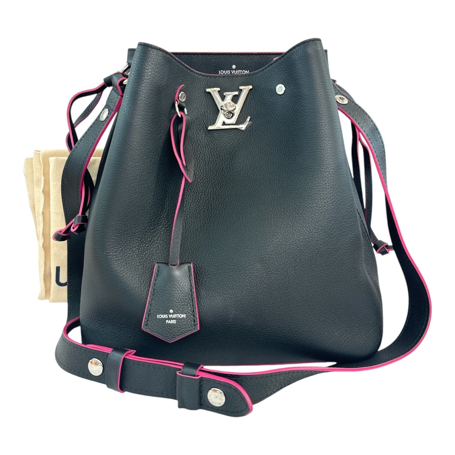 Louis Vuitton Louis Vuitton Black Lockme Bucket Bag Black