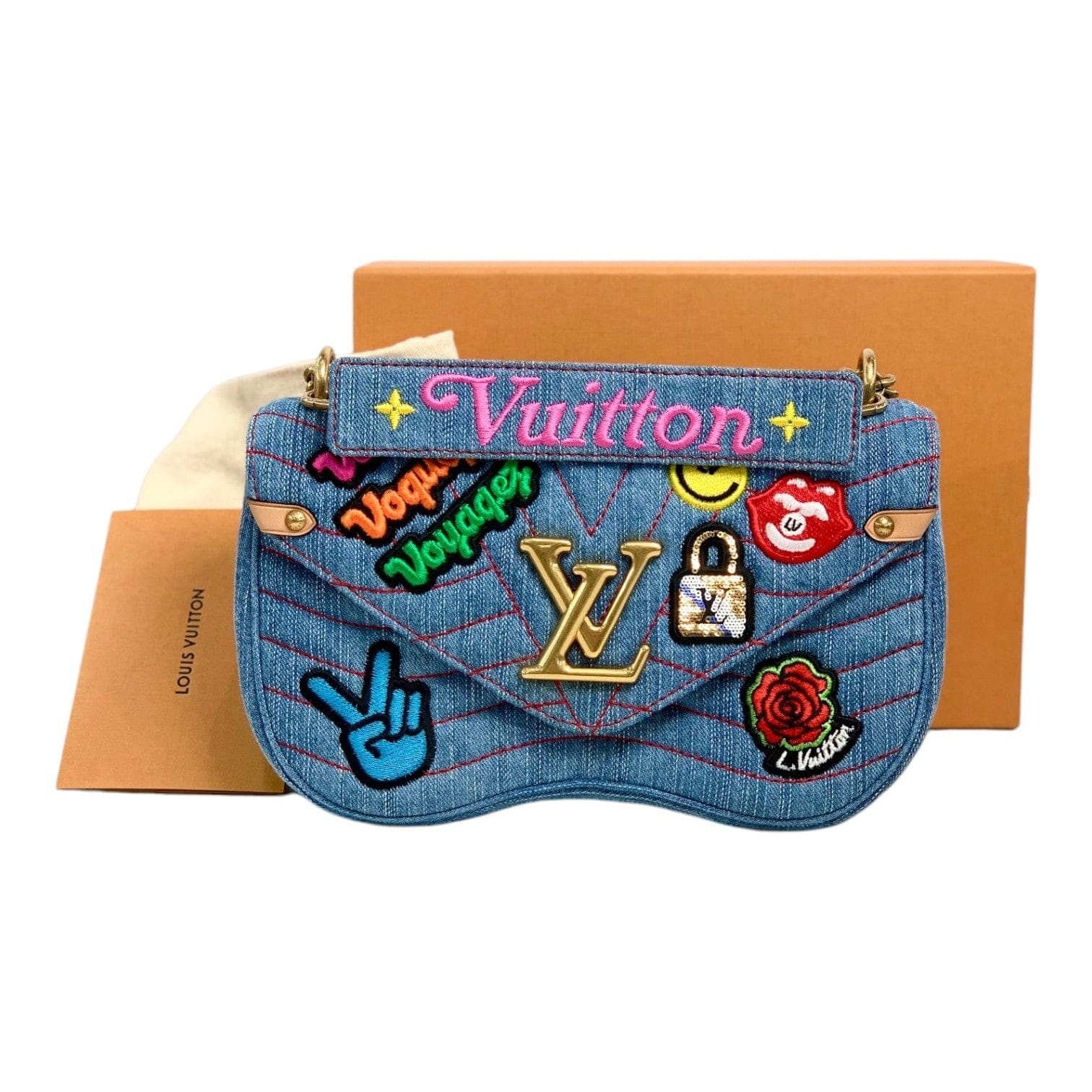 Louis Vuitton Louis Vuitton Blue Denim Wave Chain Bag