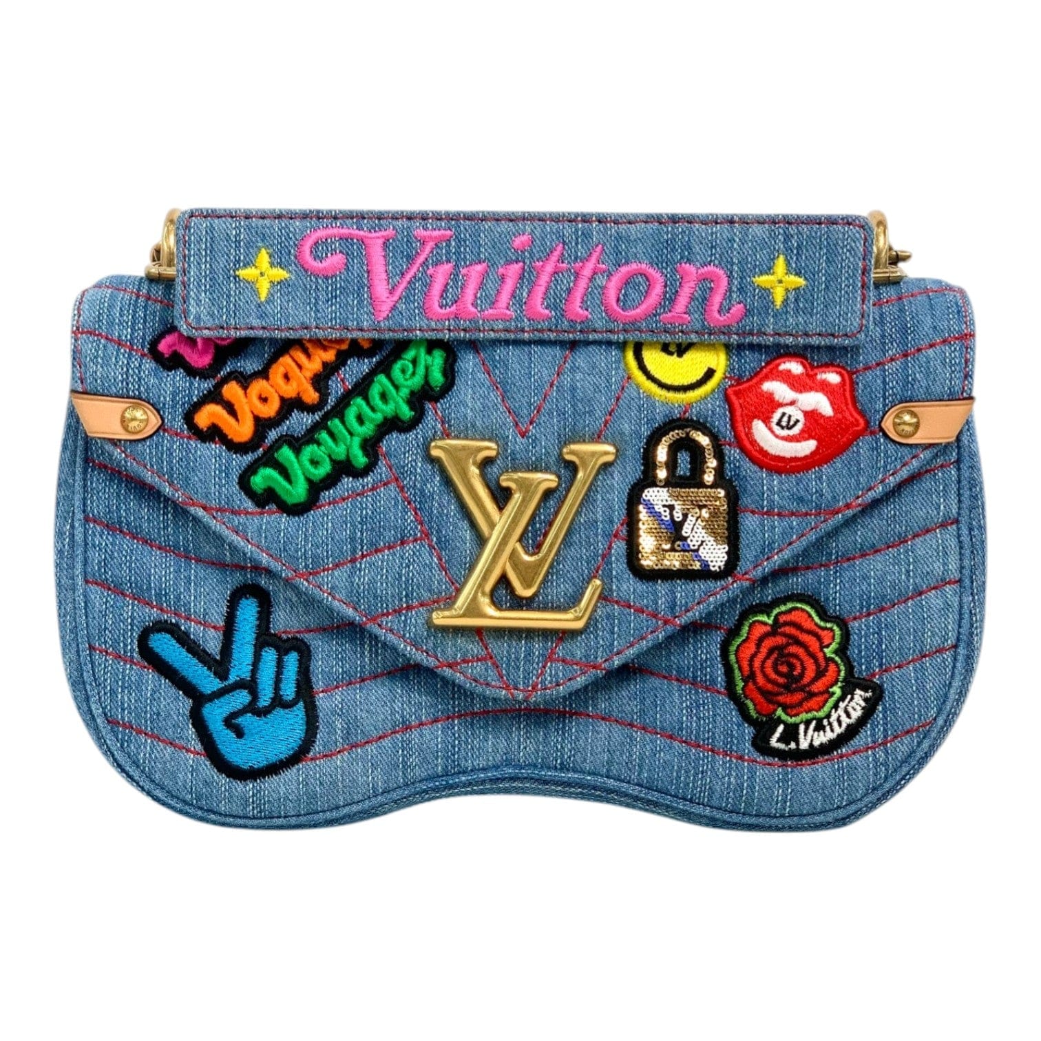 Louis Vuitton Louis Vuitton Blue Denim Wave Chain Bag