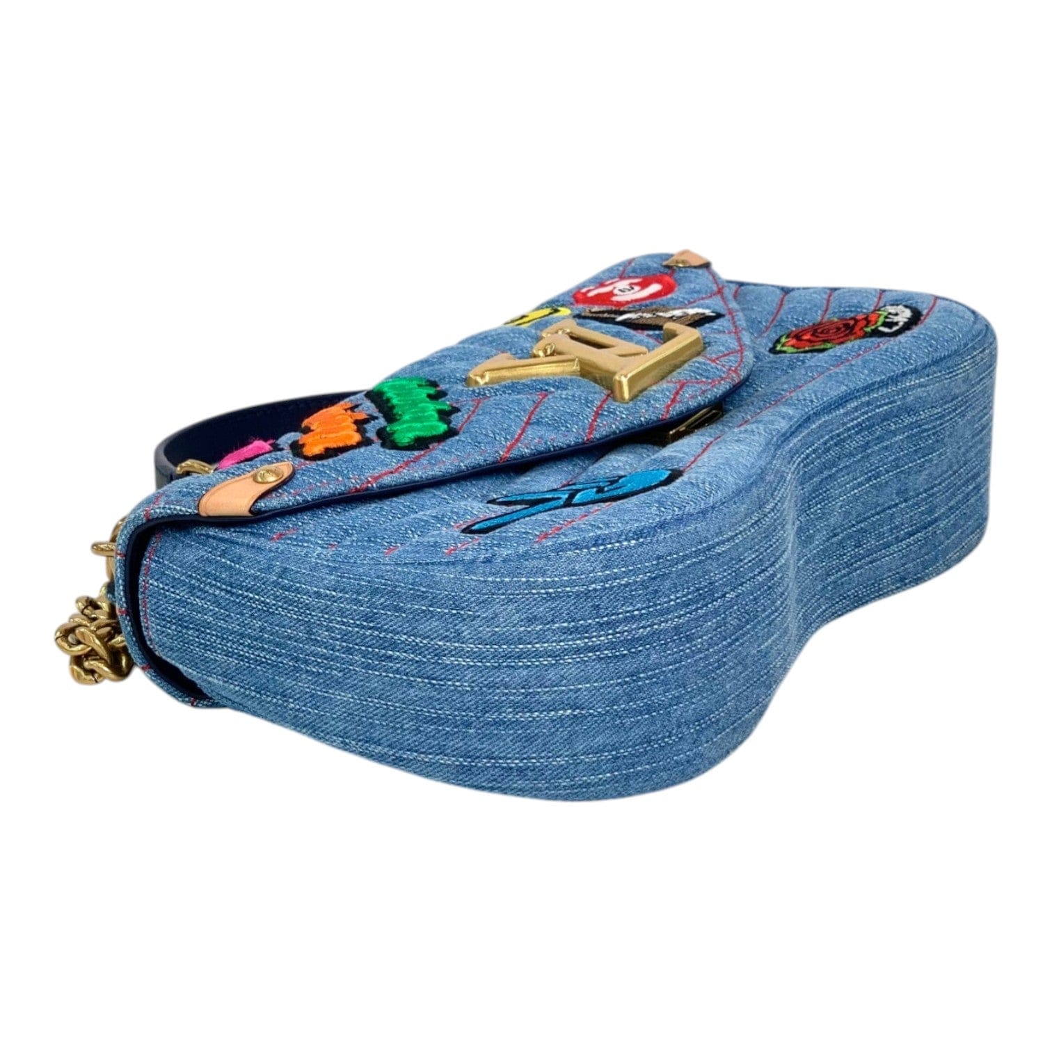 Louis Vuitton Louis Vuitton Blue Denim Wave Chain Bag