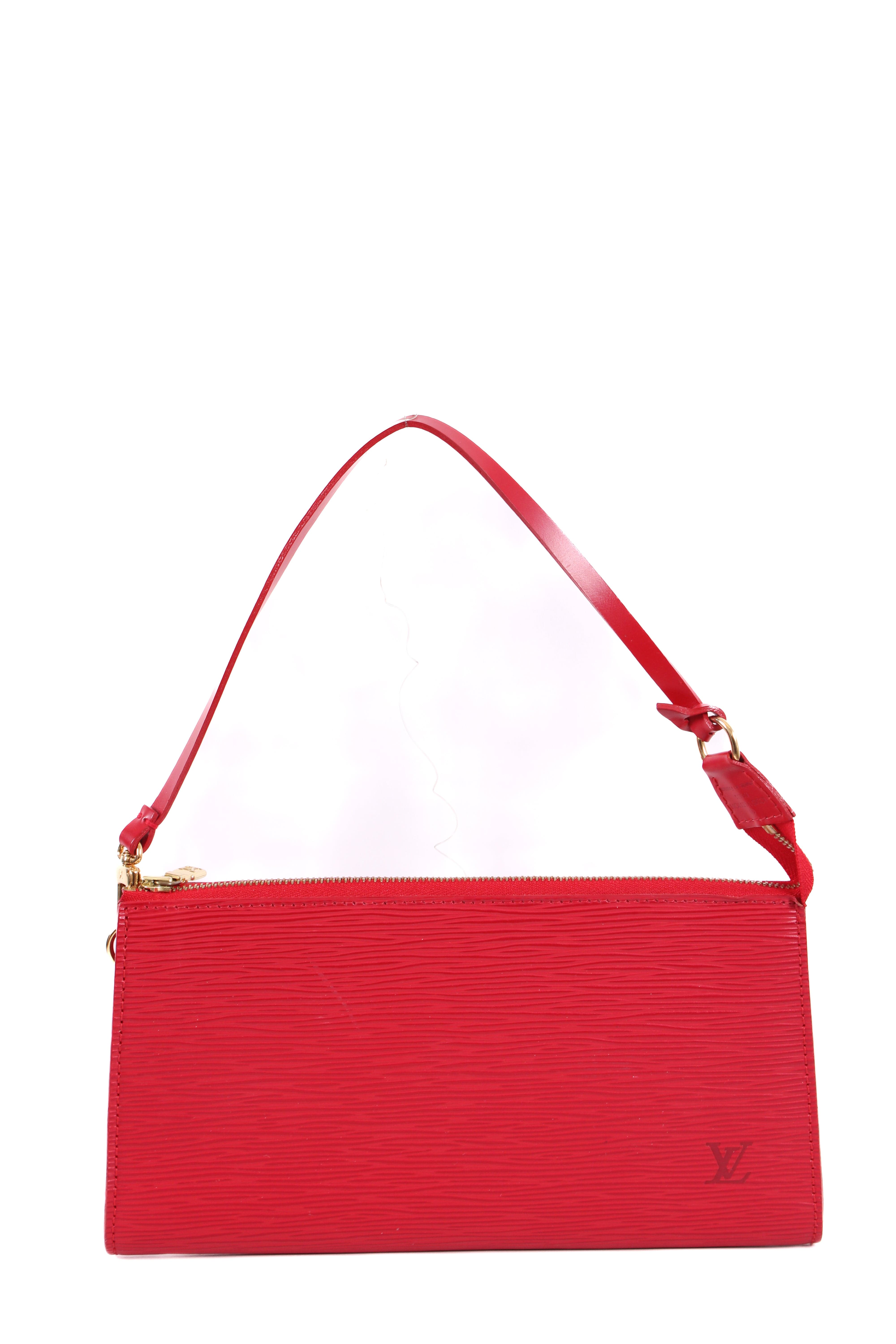 Louis Vuitton Louis Vuitton Epi Pochette Handbag Red