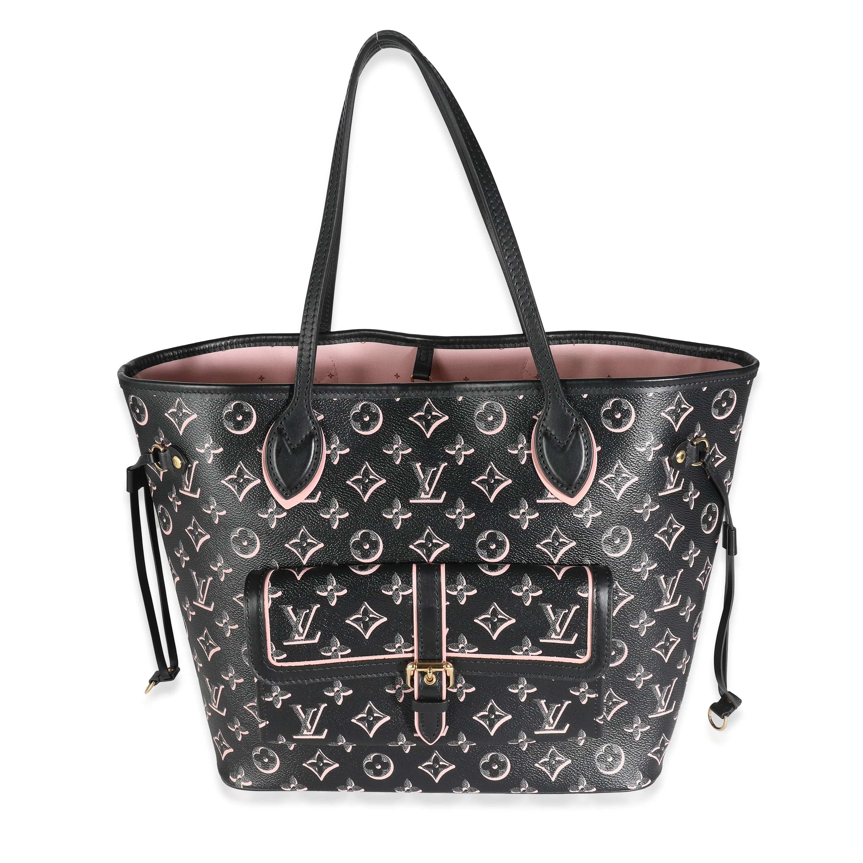 Louis Vuitton Vuitton Black Pink Monogram Canvas Fall For You Neverfull MM