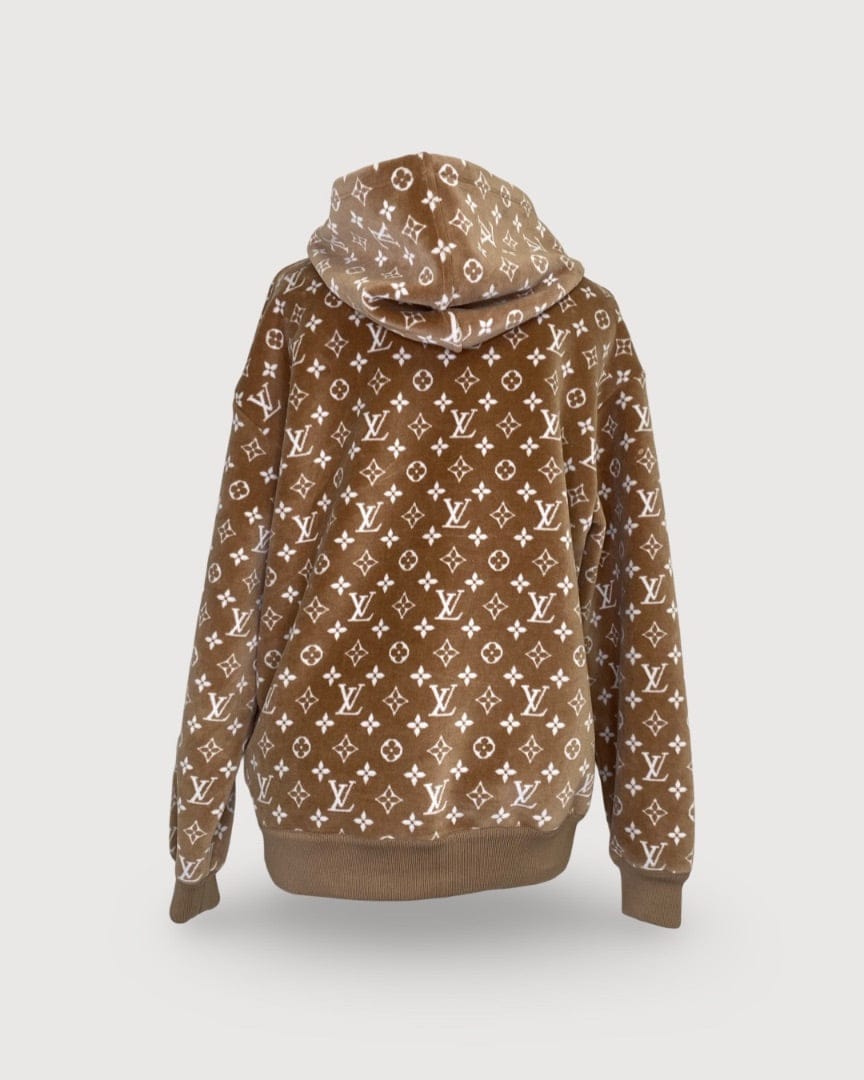 Louis Vuitton Camel/ Cream Louis Vuitton Monogram Toweling Hoodie, XS