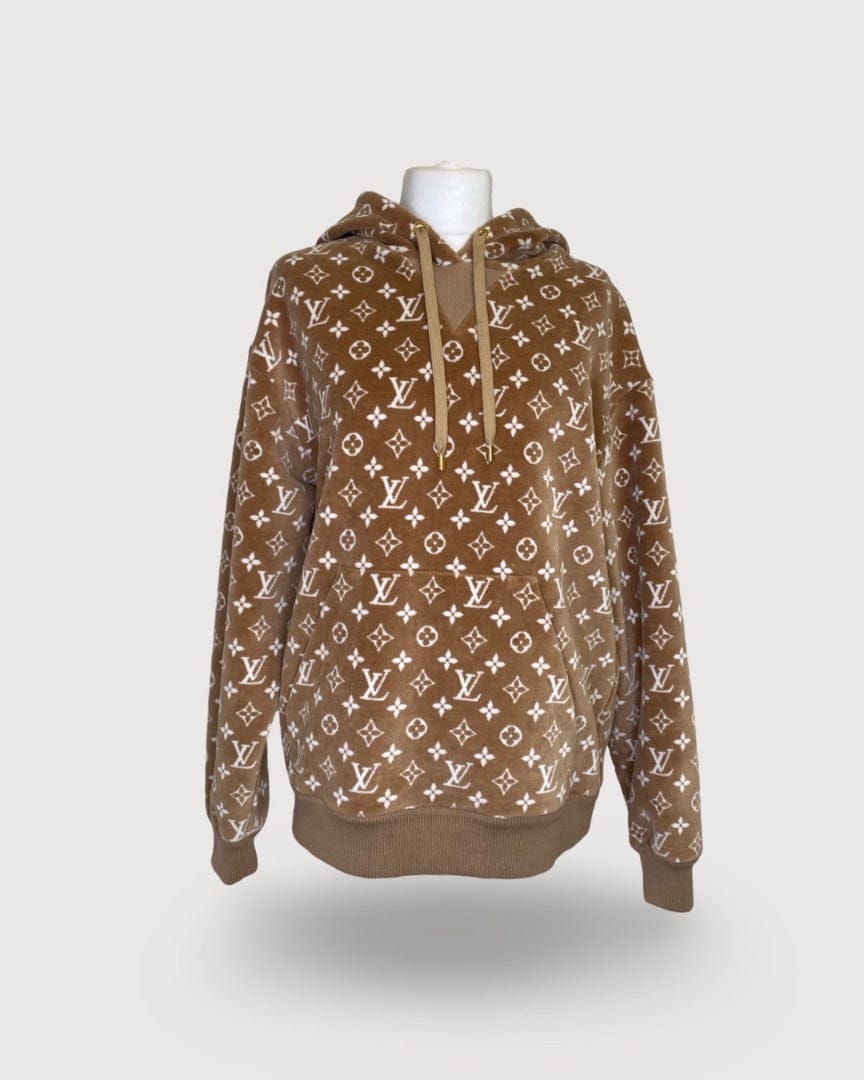 Louis Vuitton Camel/ Cream Louis Vuitton Monogram Toweling Hoodie, XS