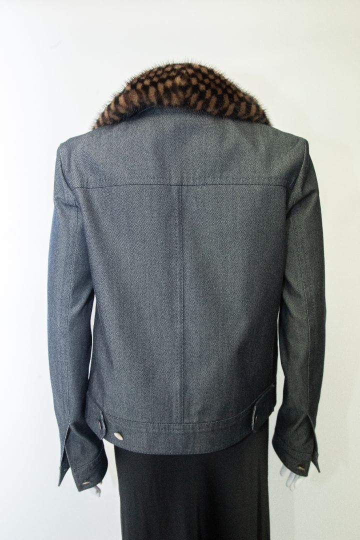 Louis Vuitton Louis Vuitton Mink Collar Denim Jacket Denim IT38