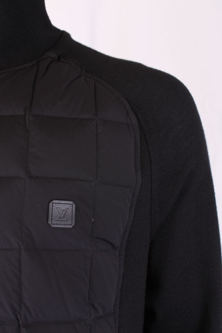 Louis Vuitton Louis Vuitton Quilted Knitted Jacket Black M