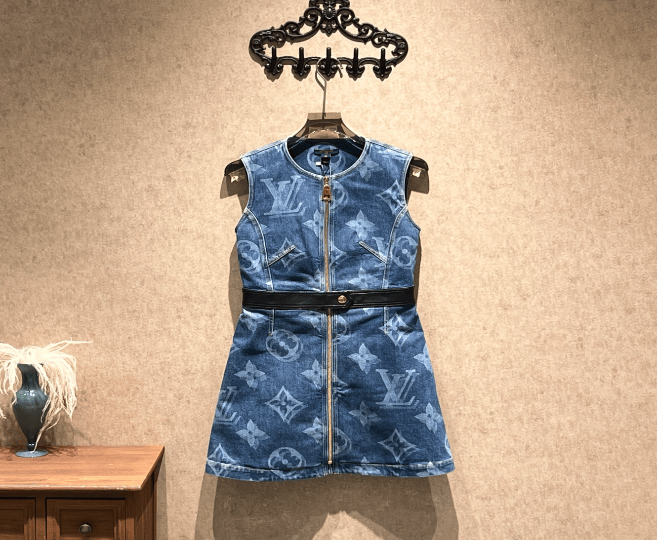 Louis Vuitton Louis Vuitton popular blue monogram denim dress / Size 38 / Brand new with tags / 40113 SGC40113