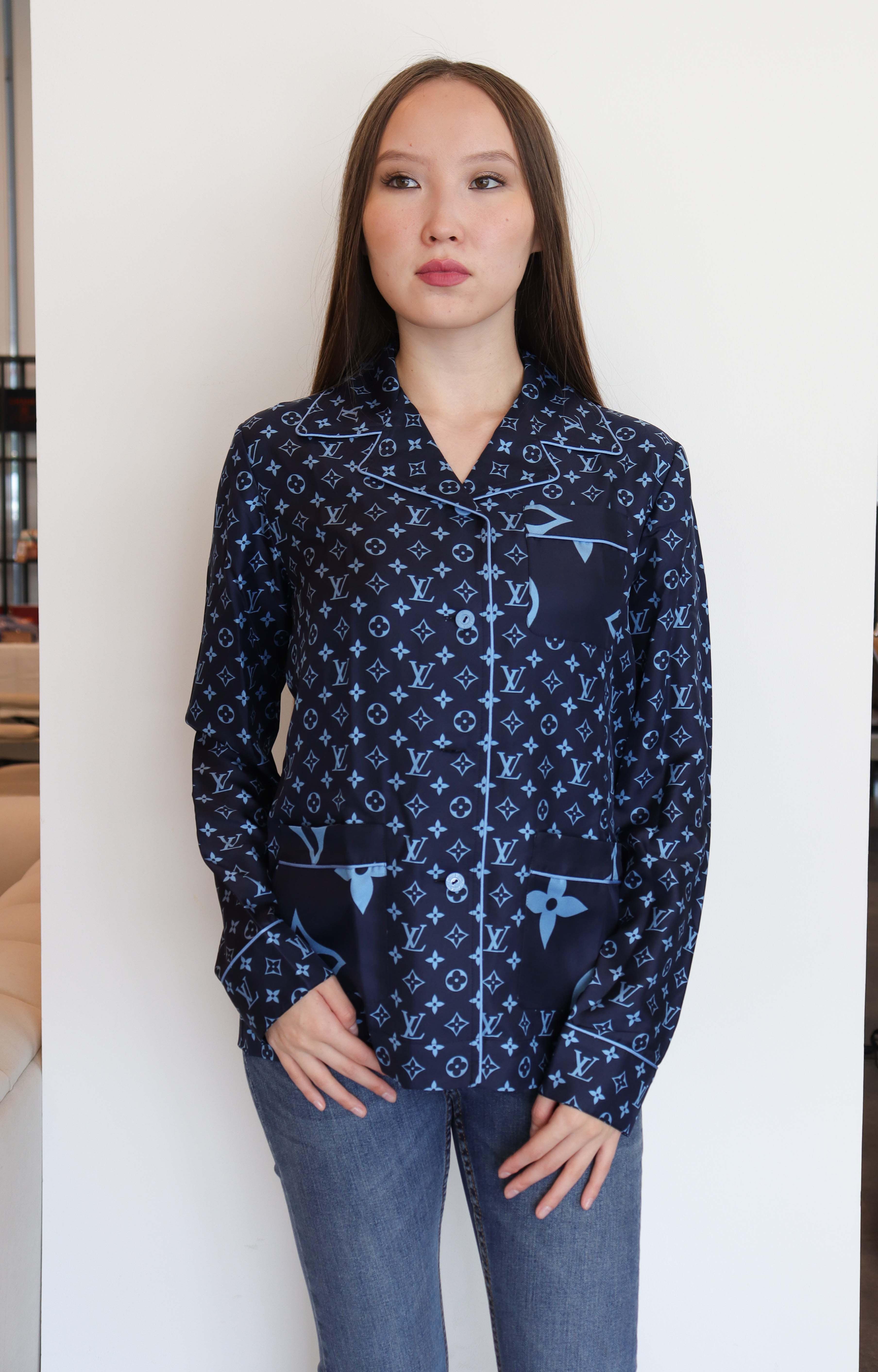 Louis Vuitton Louis Vuitton Silk Top 3-Pockets Blue Monogram Size 34 SKC1897