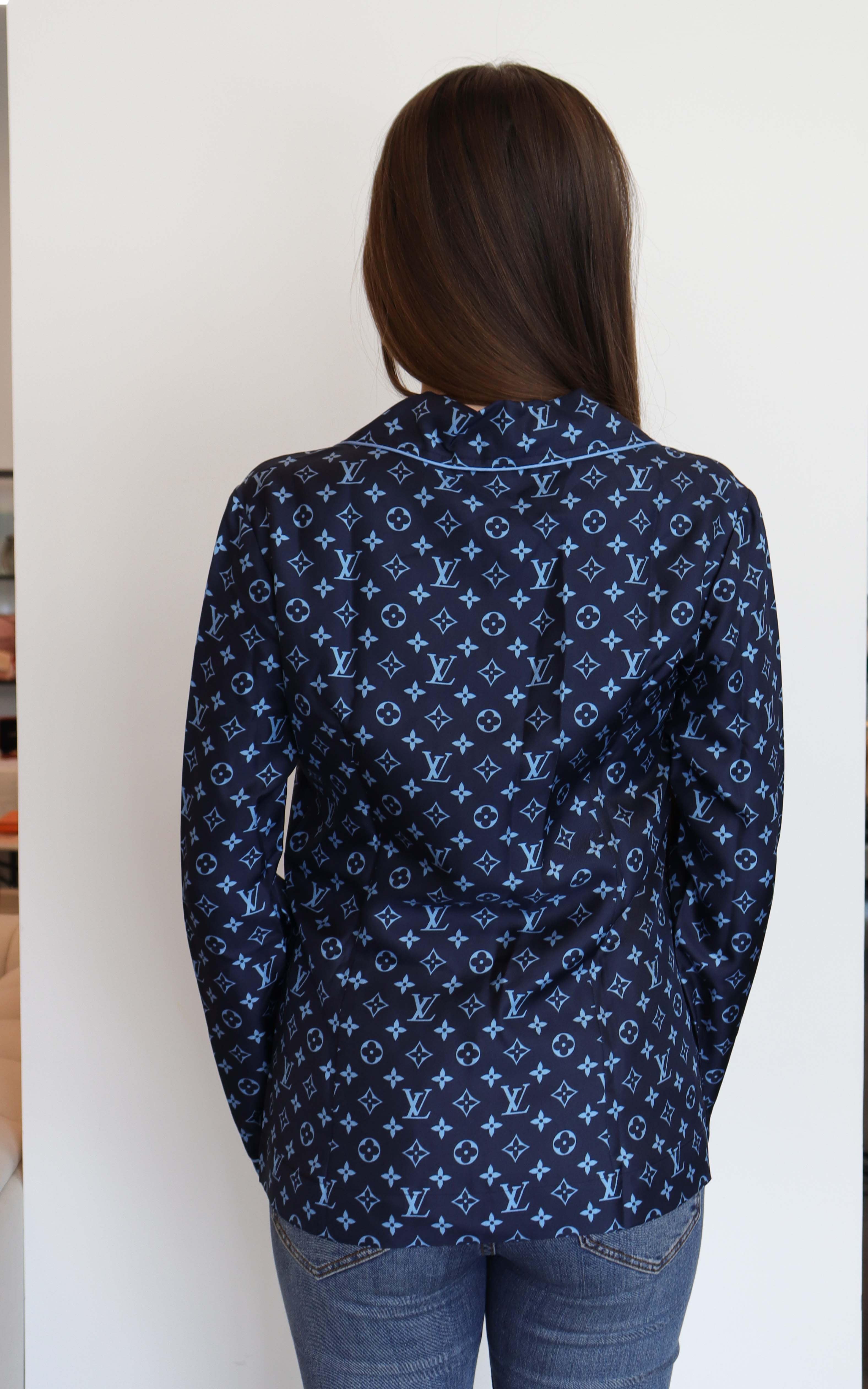 Louis Vuitton Louis Vuitton Silk Top 3-Pockets Blue Monogram Size 34 SKC1897