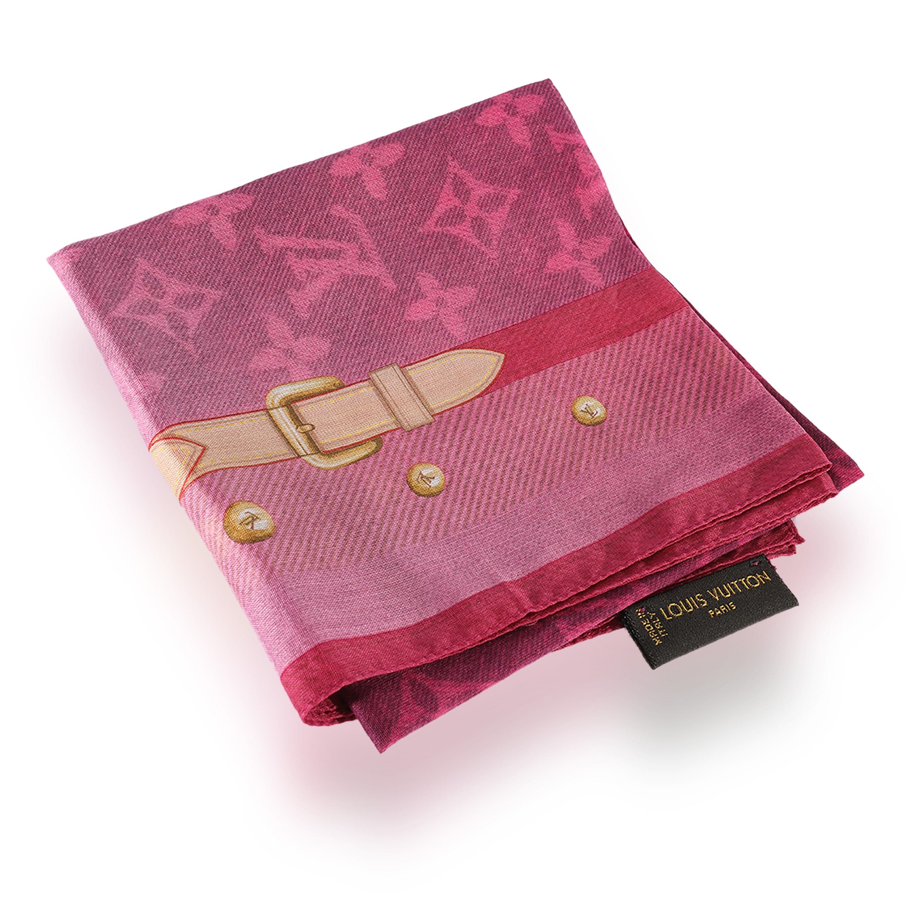 Louis Vuitton Pink Cotton Buckle LV Square Scarf – LuxuryPromise